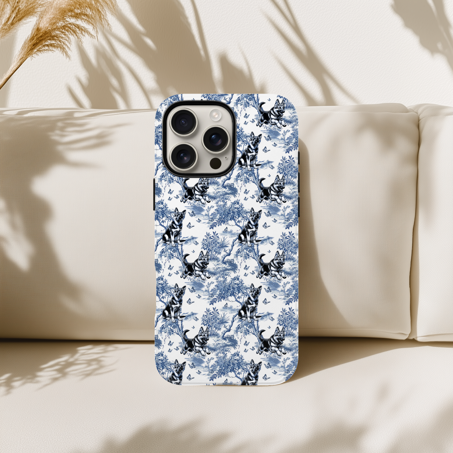 German Shepherd Phone Case - Toile Pattern