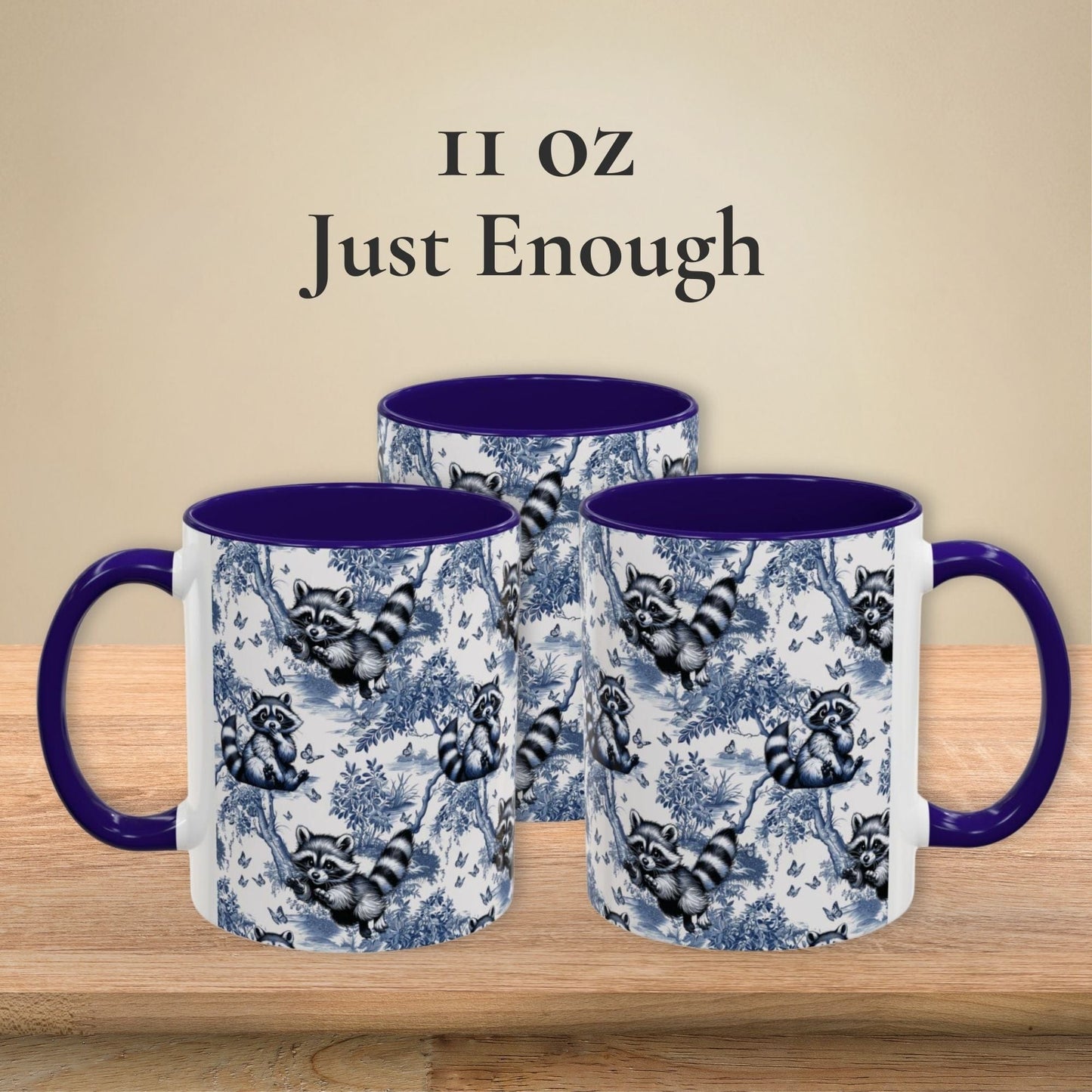 Raccoon Toile Mug