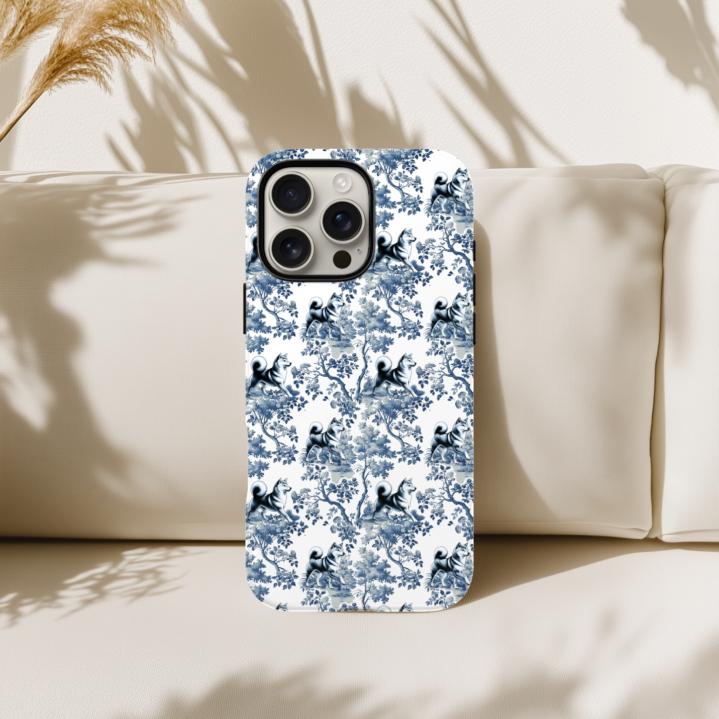 Shiba Inu Phone Case - Toile Pattern