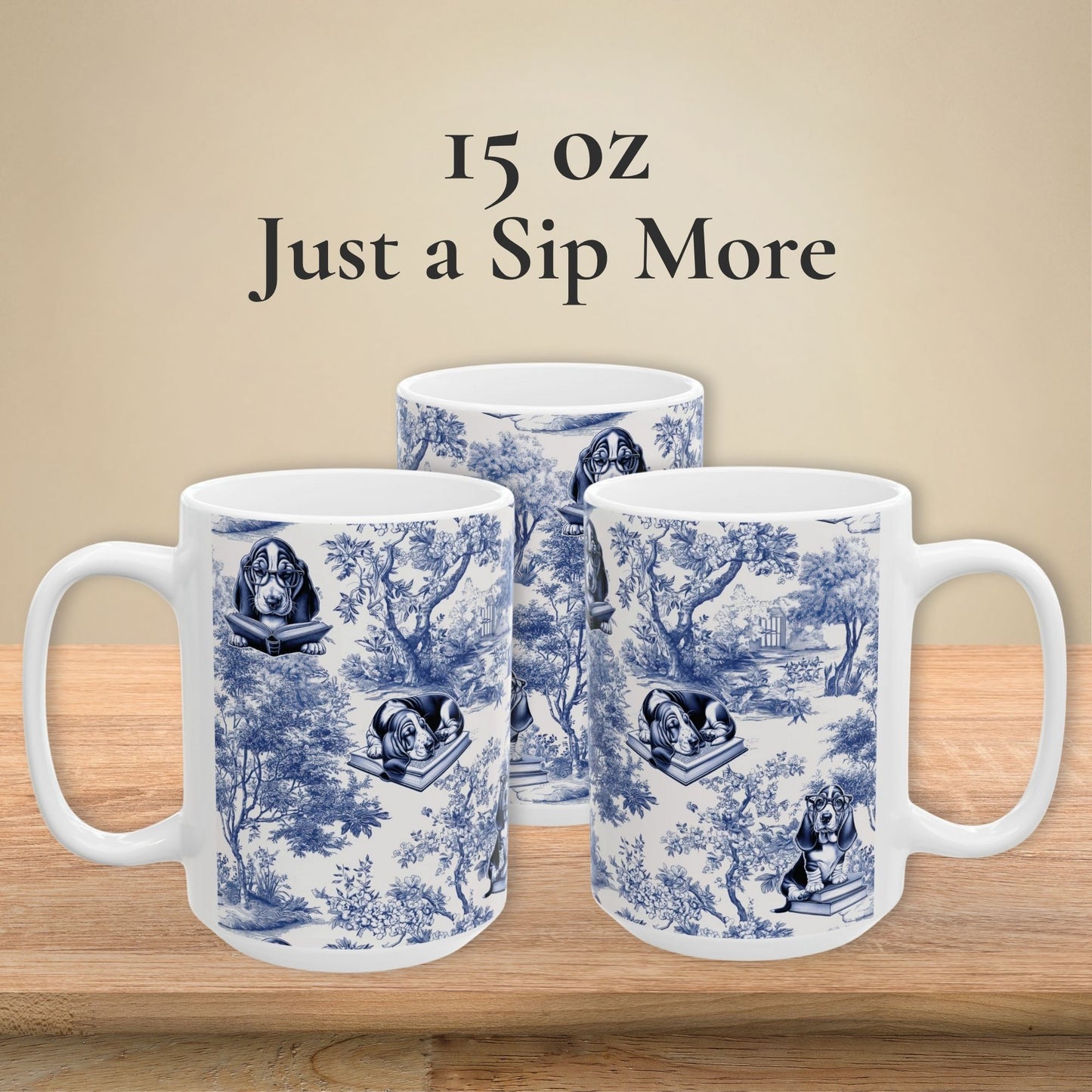 Basset Hound Mug - Reading
