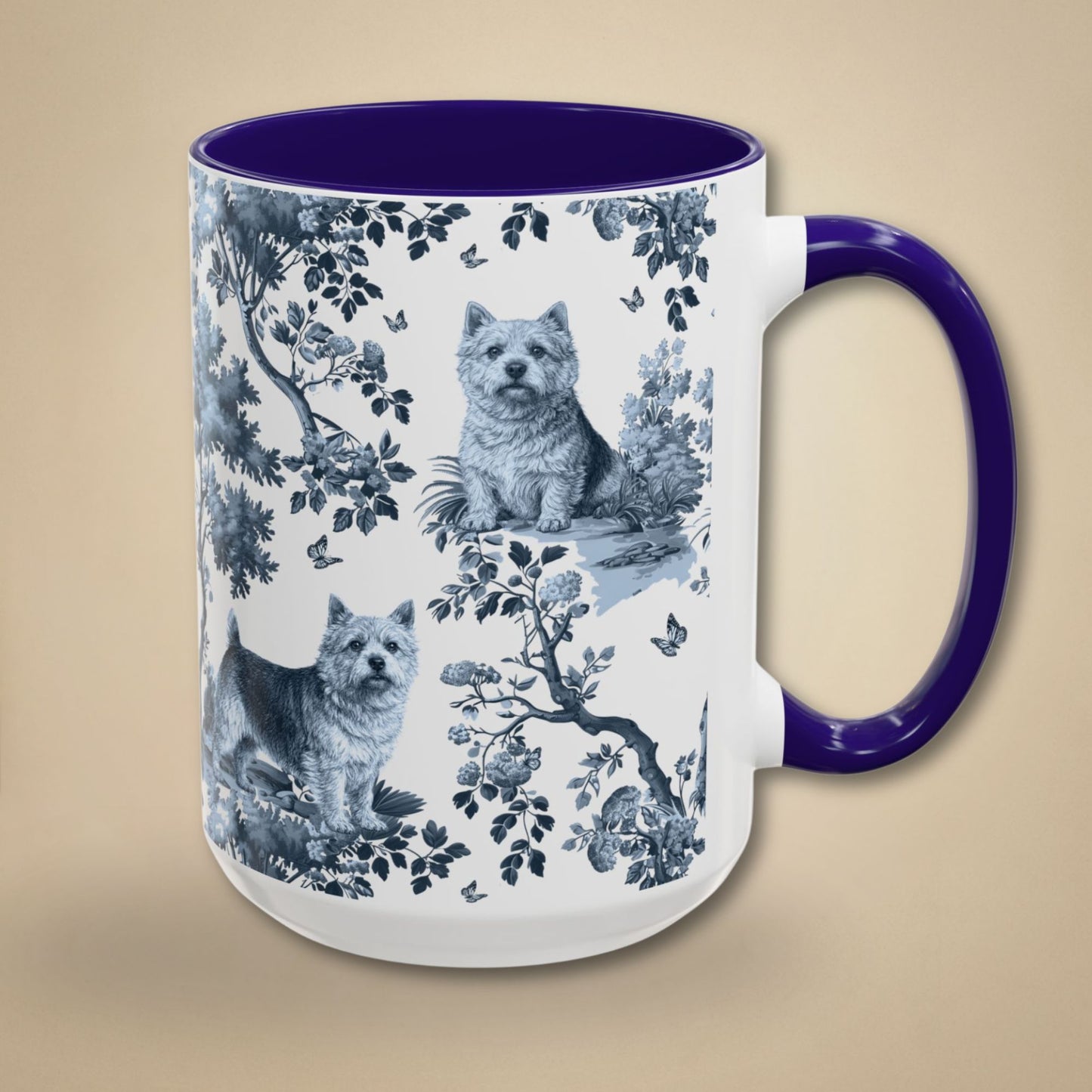 Norwich Terrier Mug - Toile Pattern