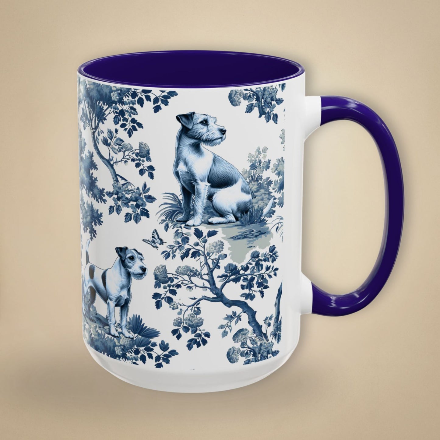 Parson Russell Terrier Mug - Toile Pattern