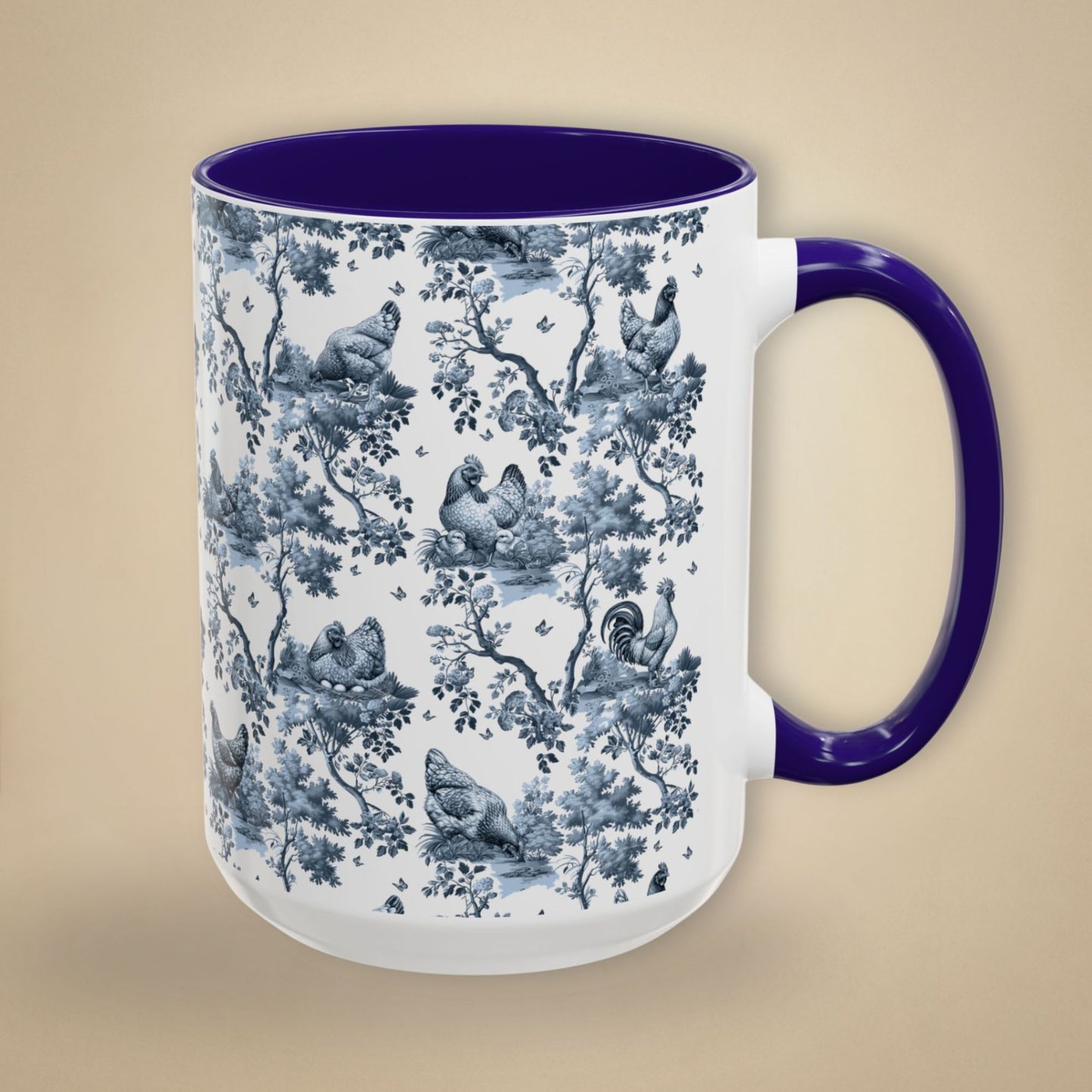 Chicken Mug - Toile Pattern