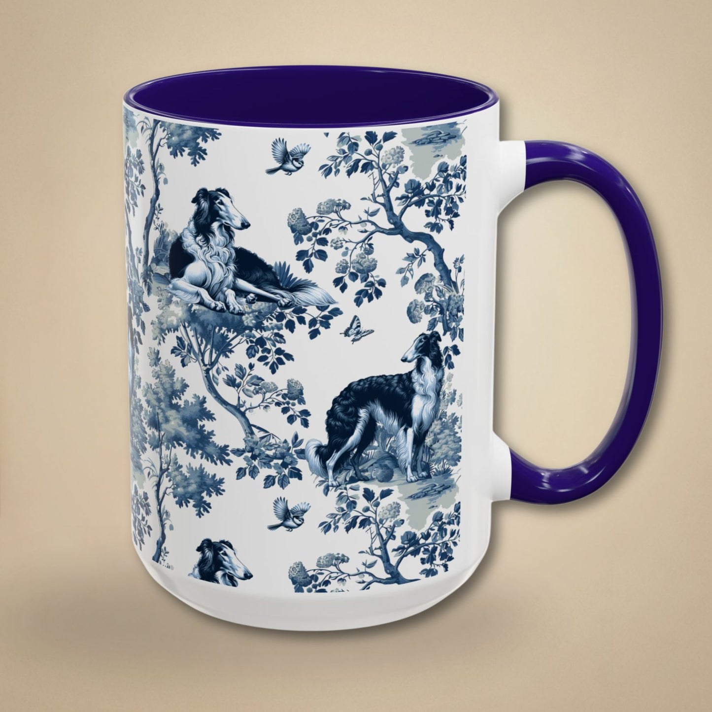 Borzoi Mug - Toile Pattern