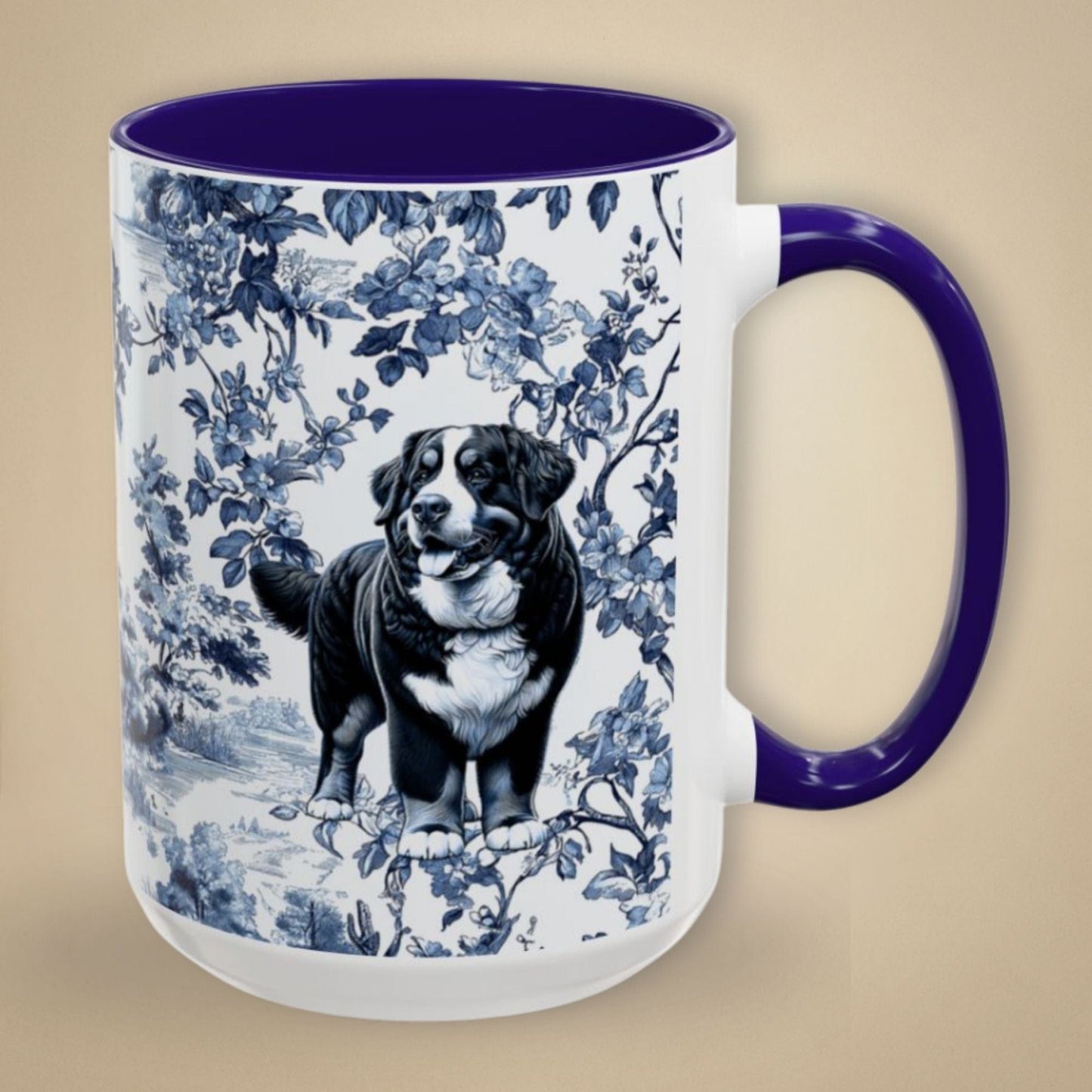 Bernese Mountain Dog Toile Mug