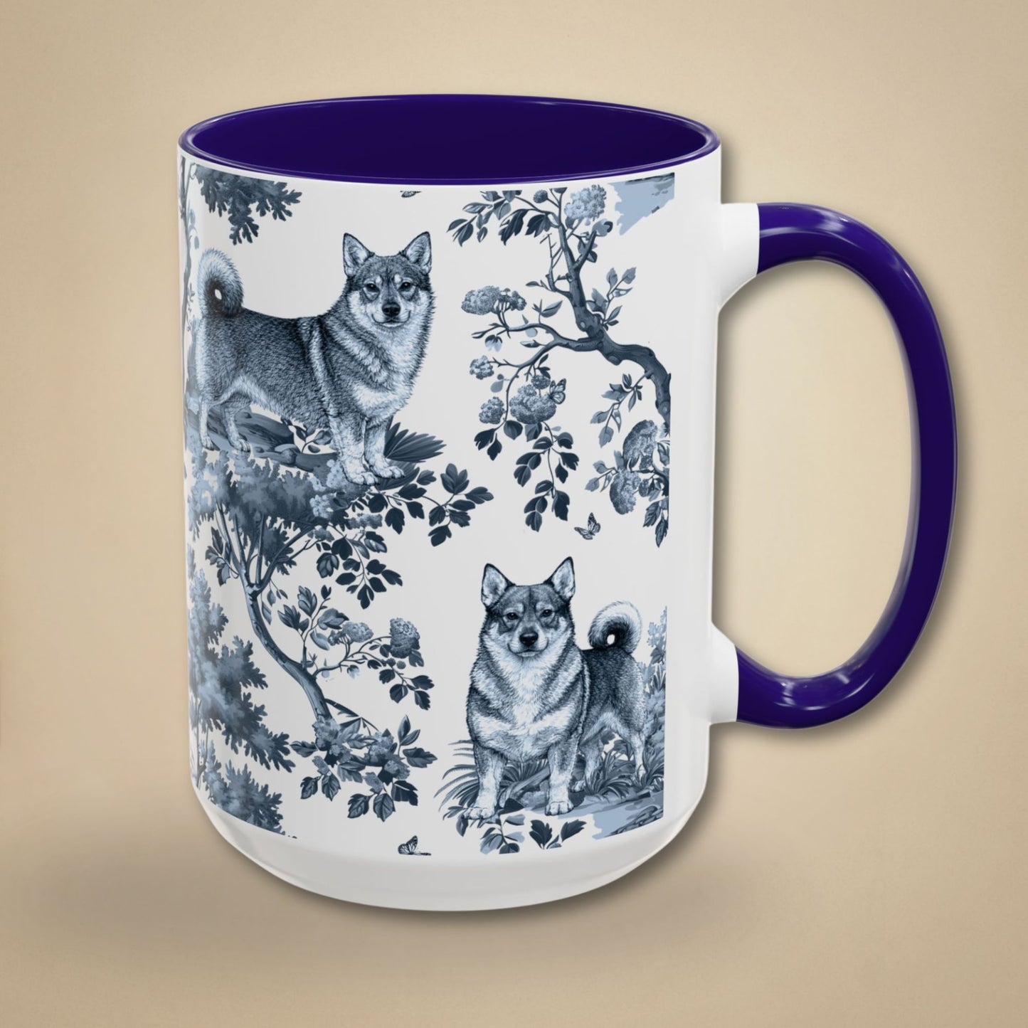 Swedish Vallhund Mug - Toile Pattern