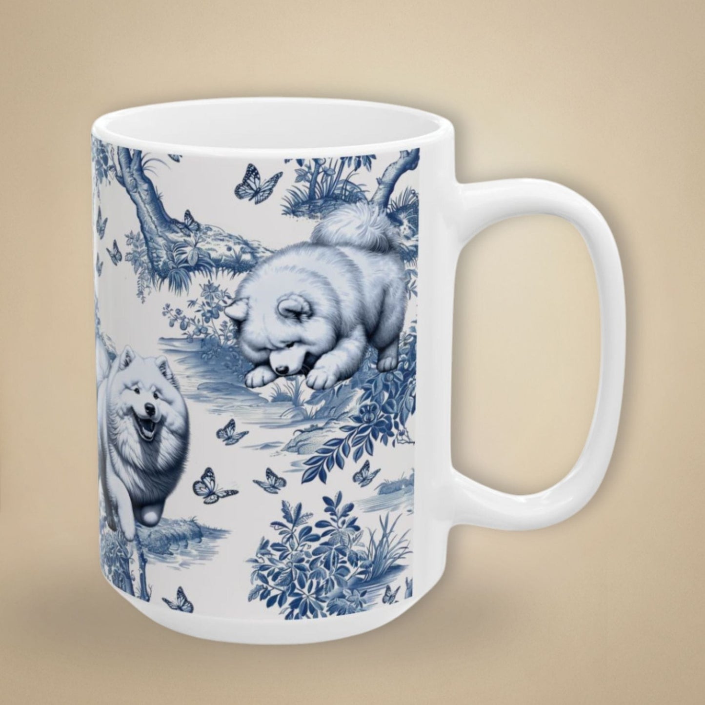 Samoyed Mug - Toile Pattern