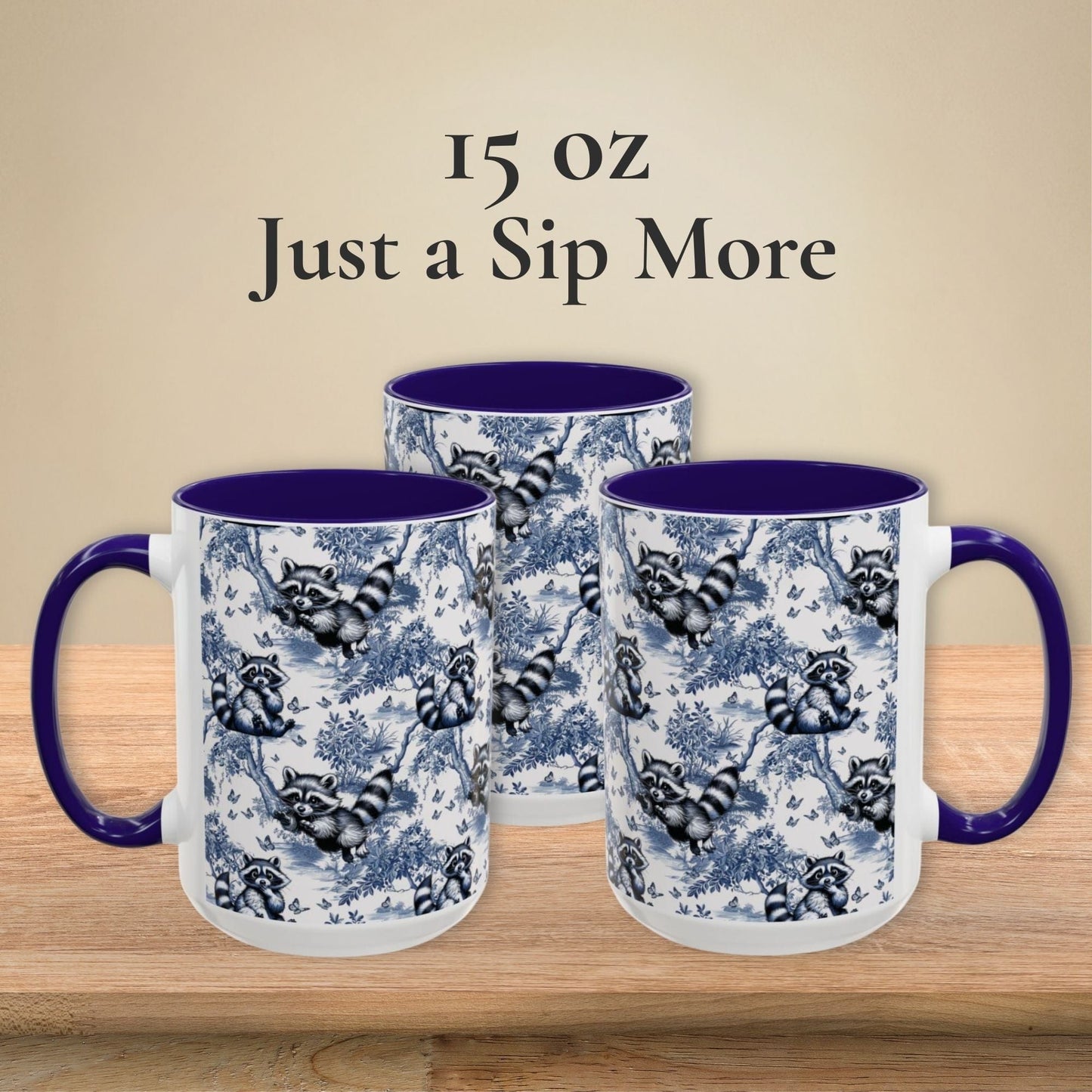 Raccoon Toile Mug