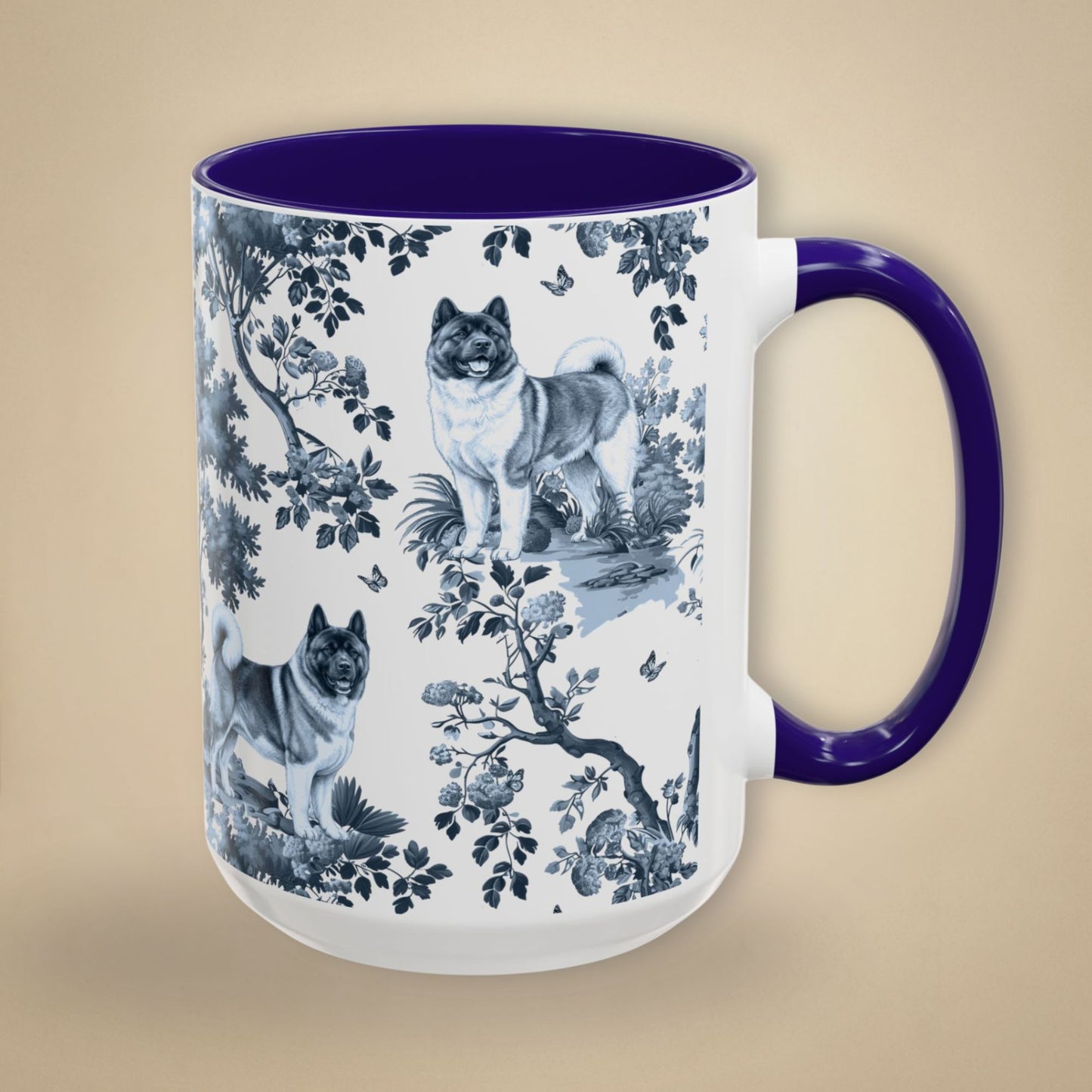 Akita Mug - Toile Pattern