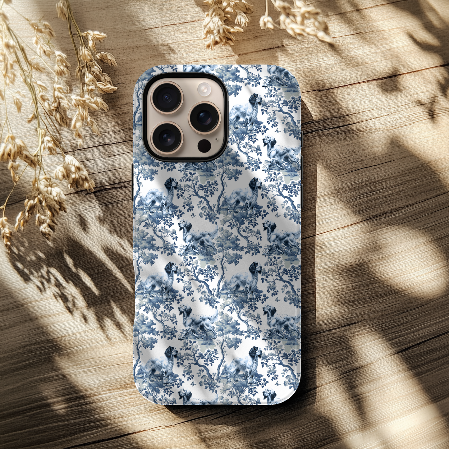 English Setter Phone Case - Toile Pattern