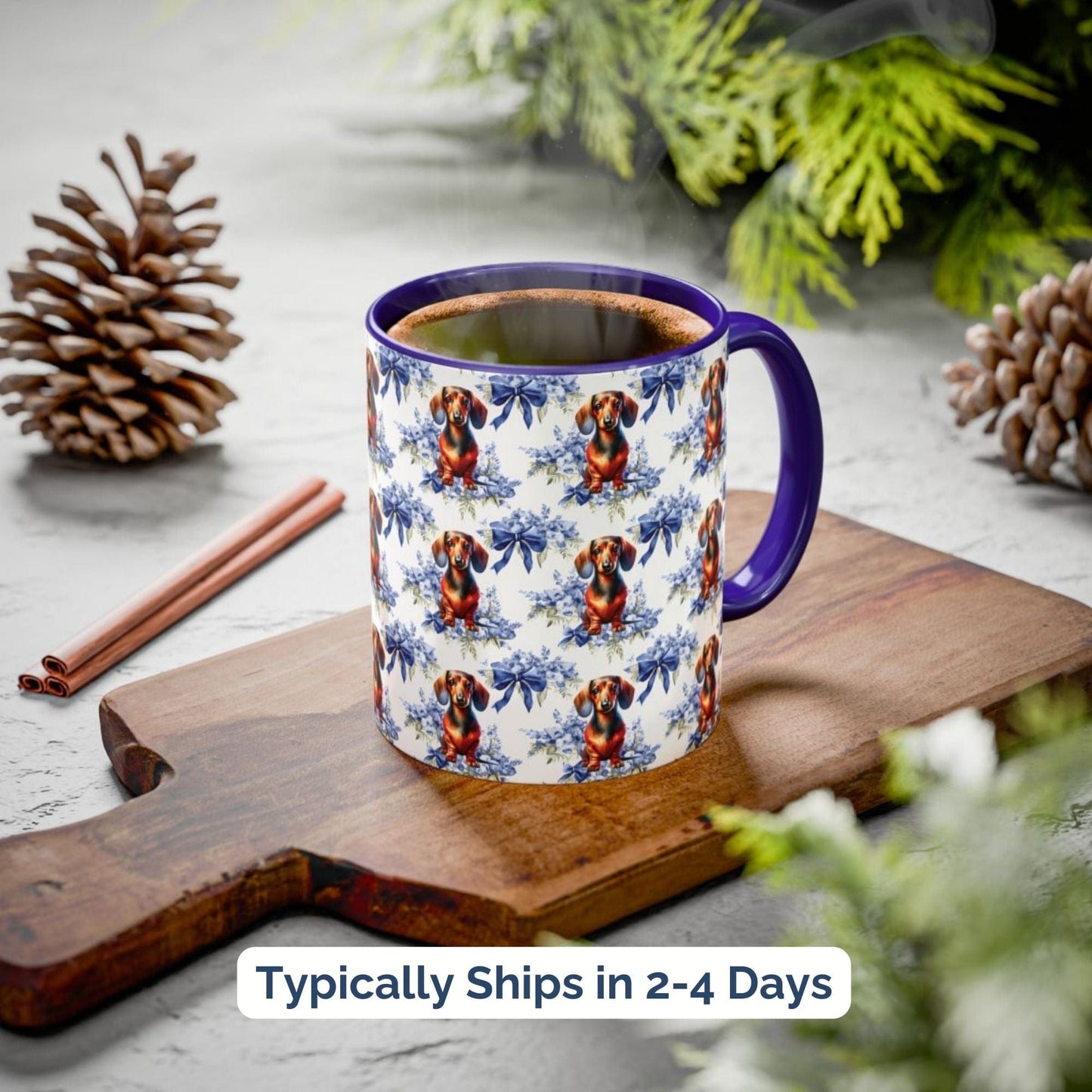 Dachshund Mug Coquette Floral