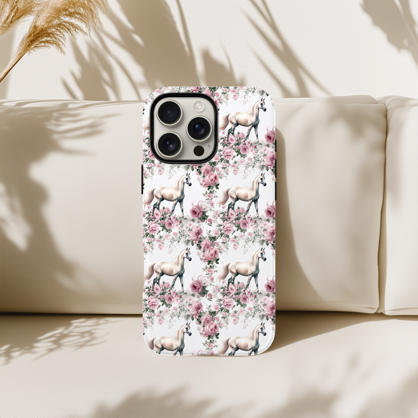 Horse Phone Case - Floral Toile Pattern