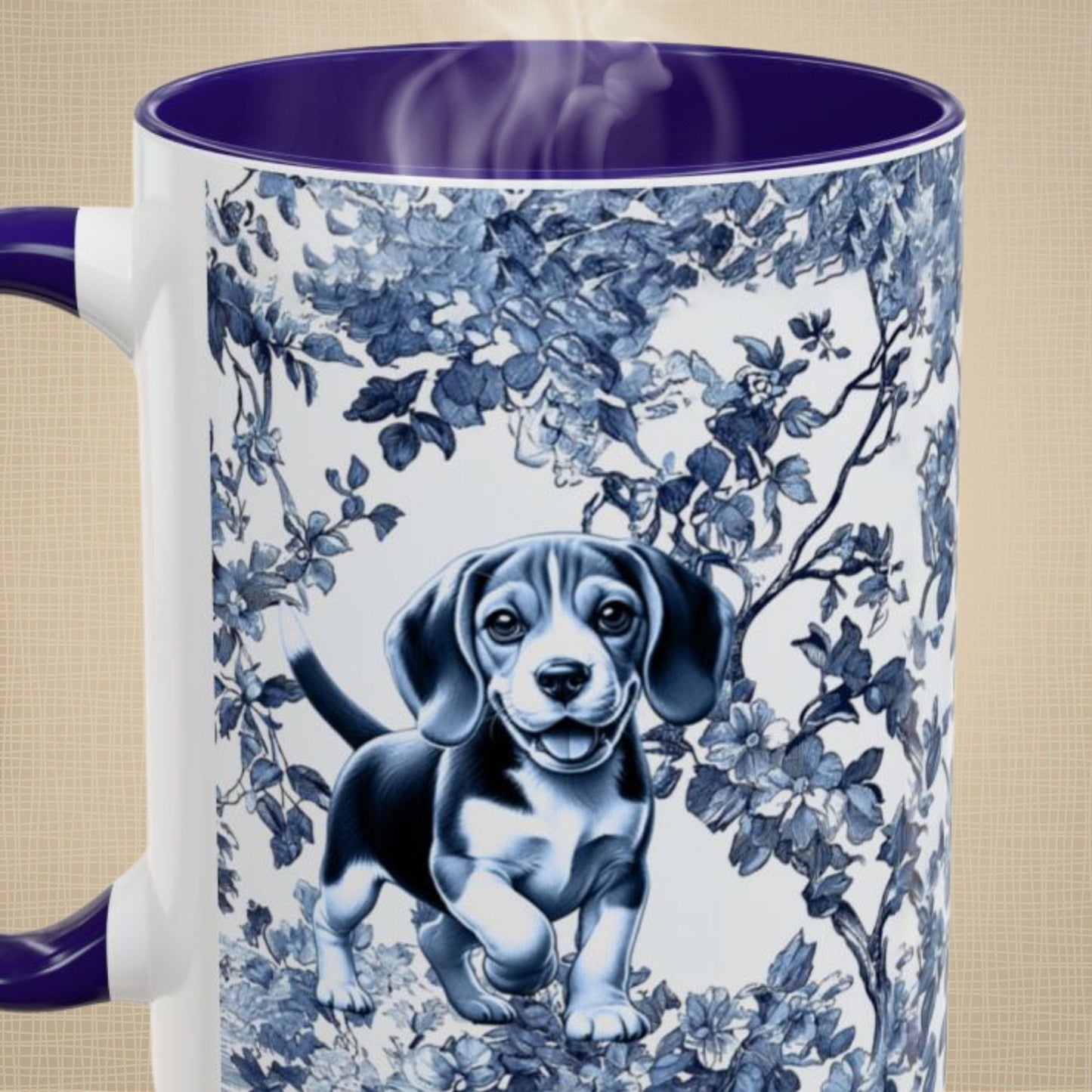Beagle Toile Mug Vintage