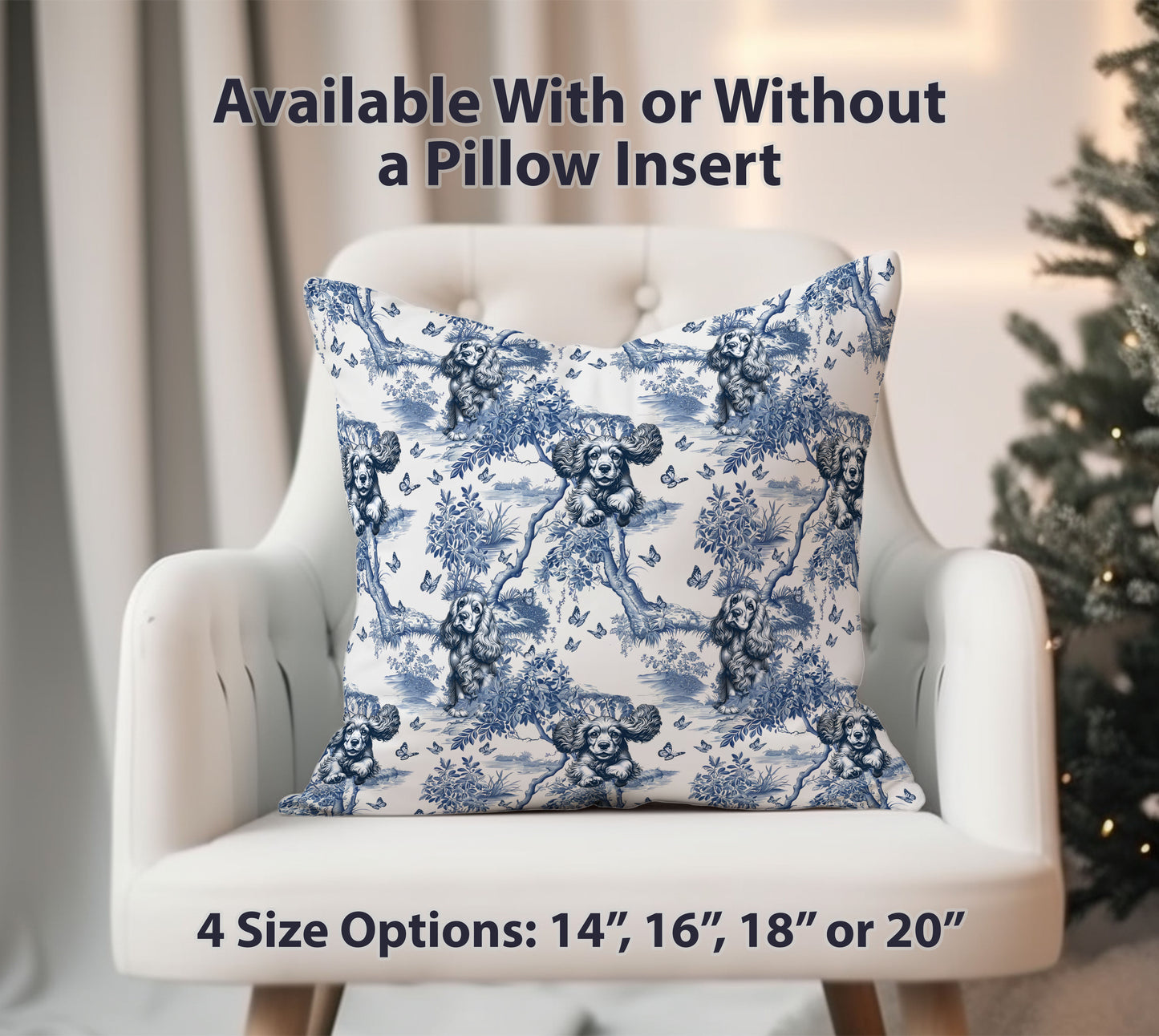 Cocker Spaniel Pillow Cover - Toile