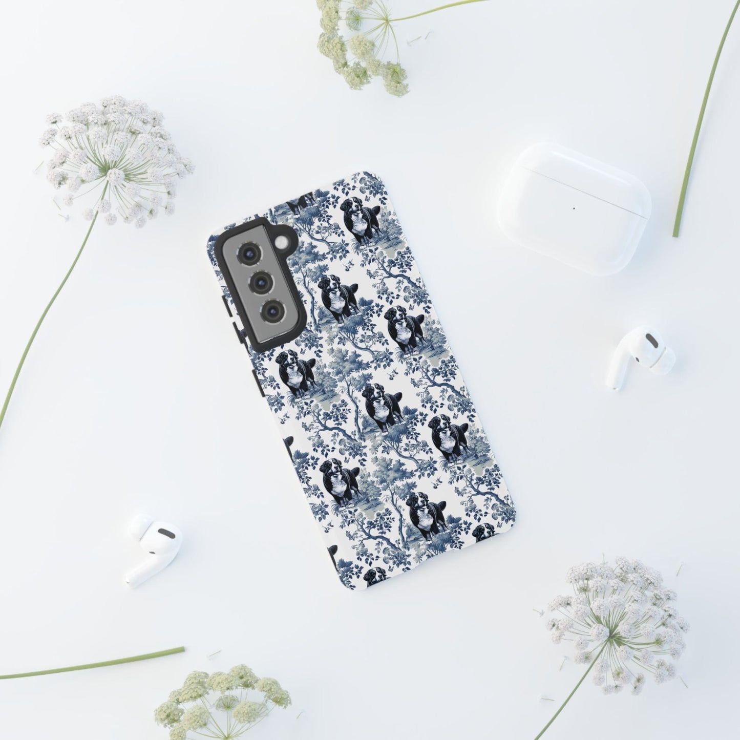 Bernese Mountain Dog Phone Case - Toile Pattern