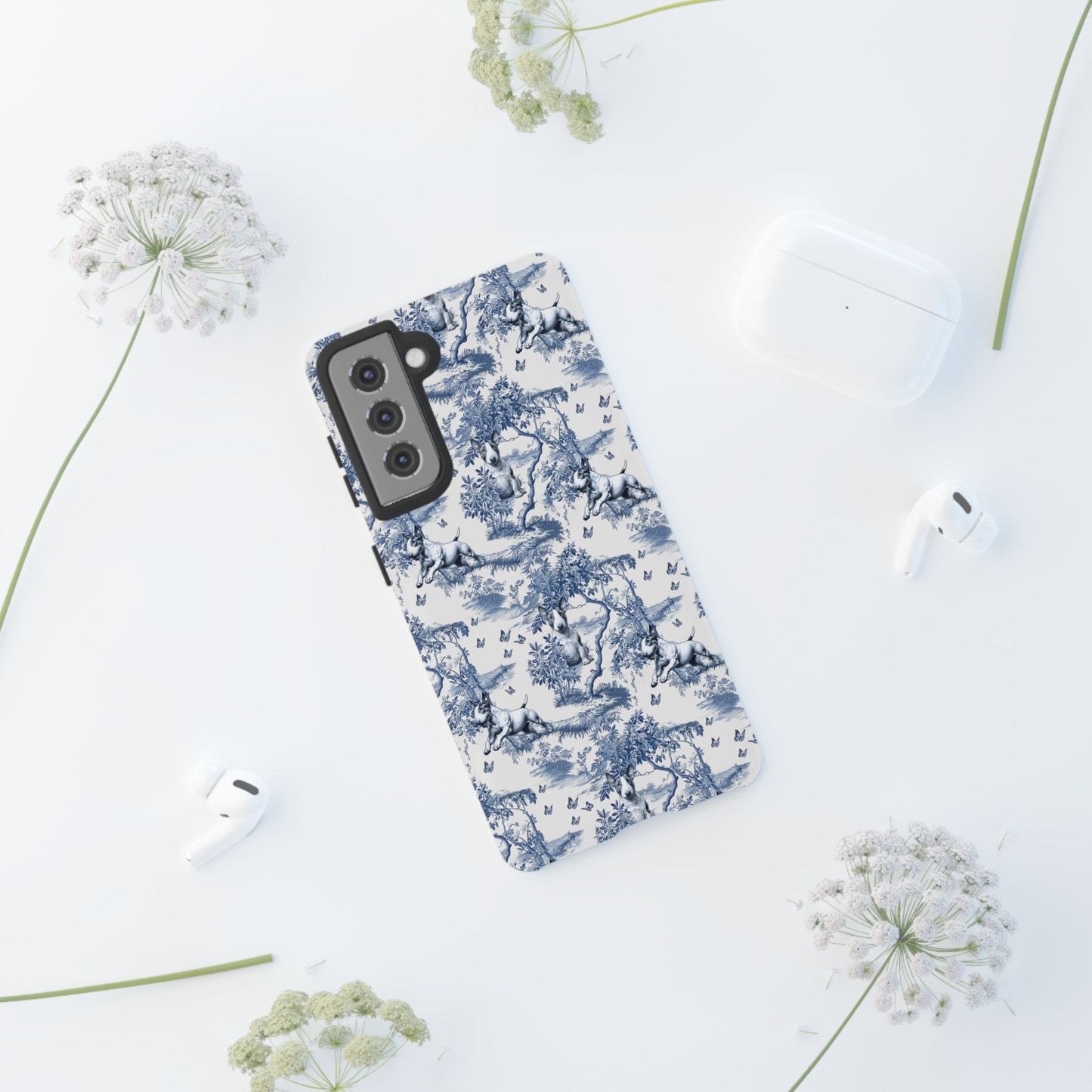 Bull Terrier Phone Case - Toile Pattern