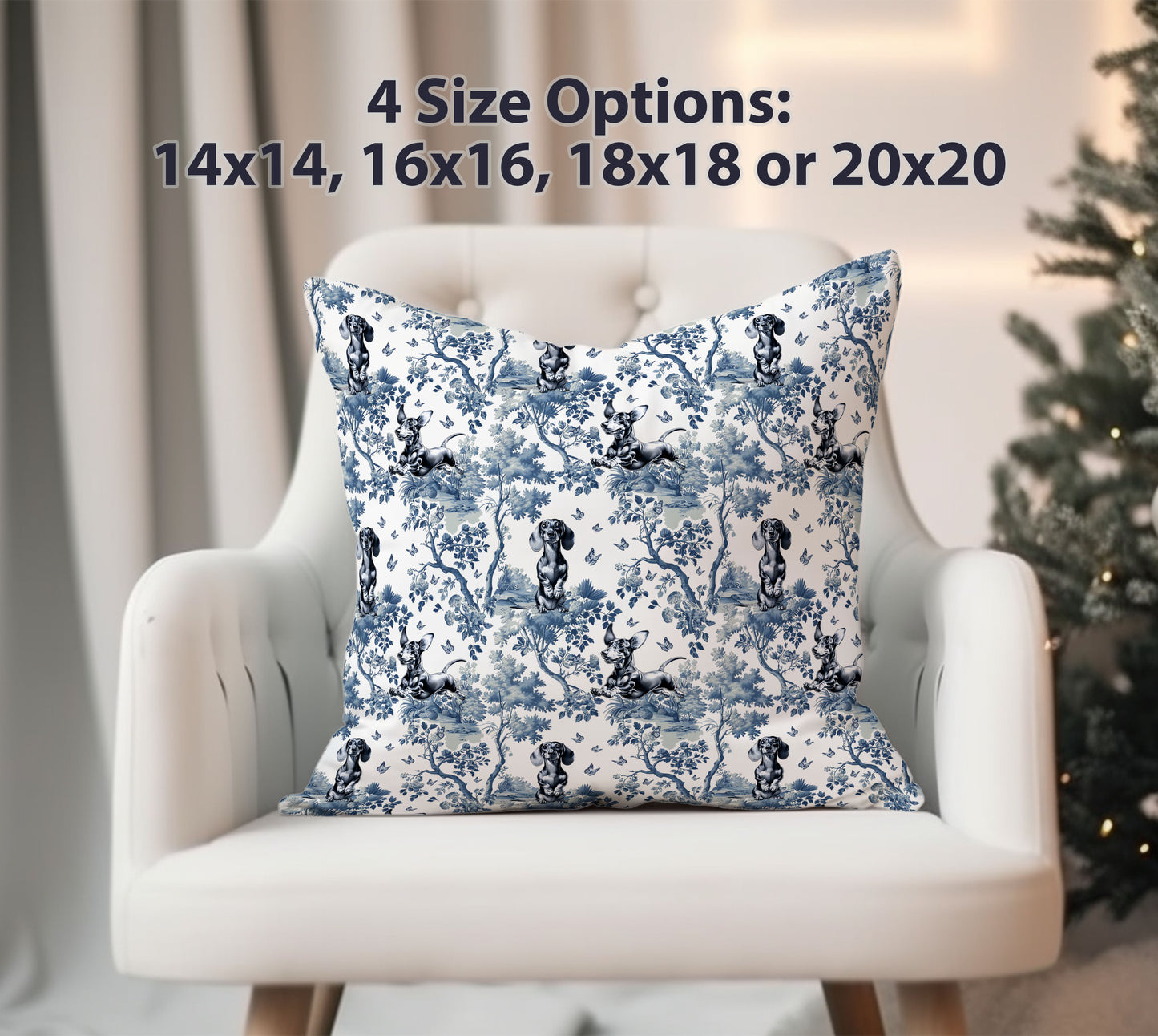 Dachshund Pillow Cover - Toile