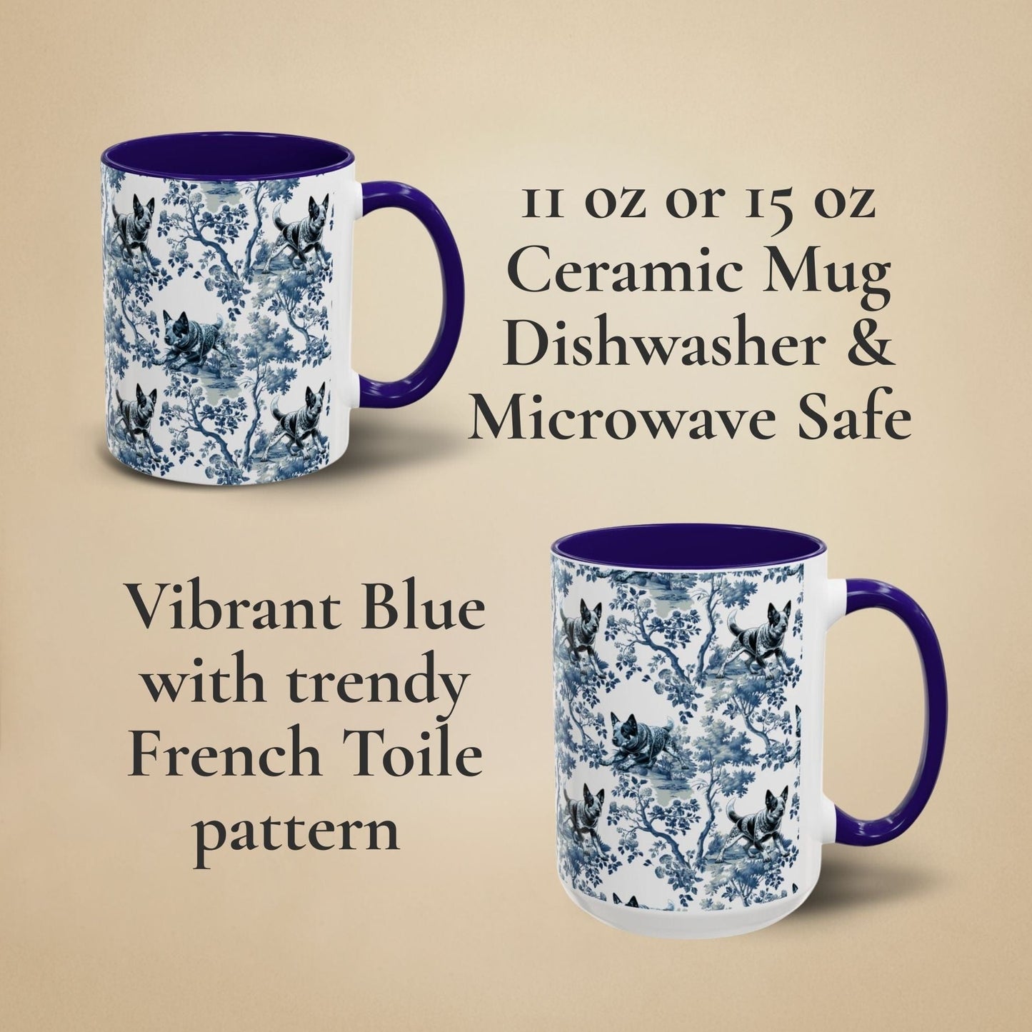 Cattle Dog Toile Mug - Heeler