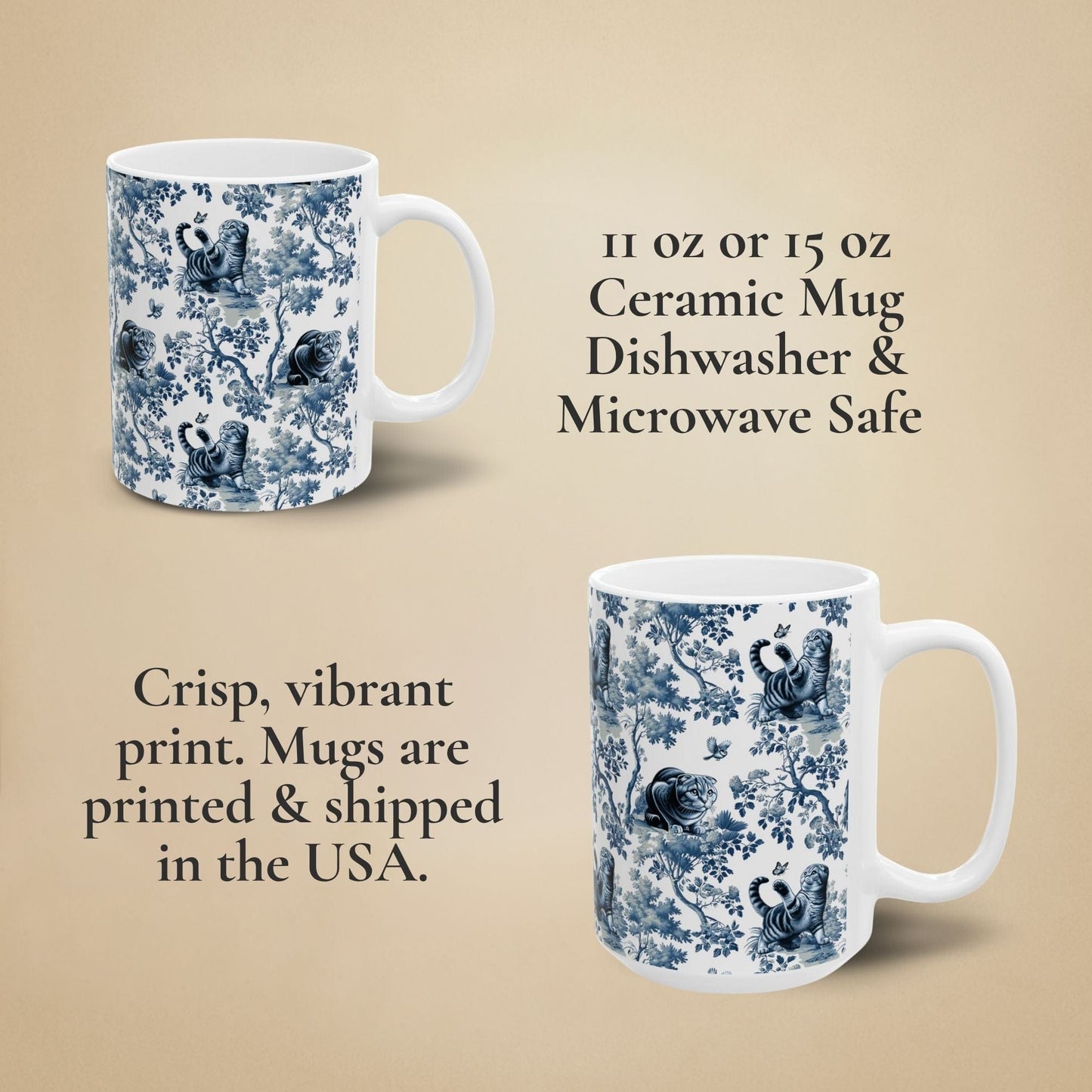 Scottish Fold Cat Mug Toile