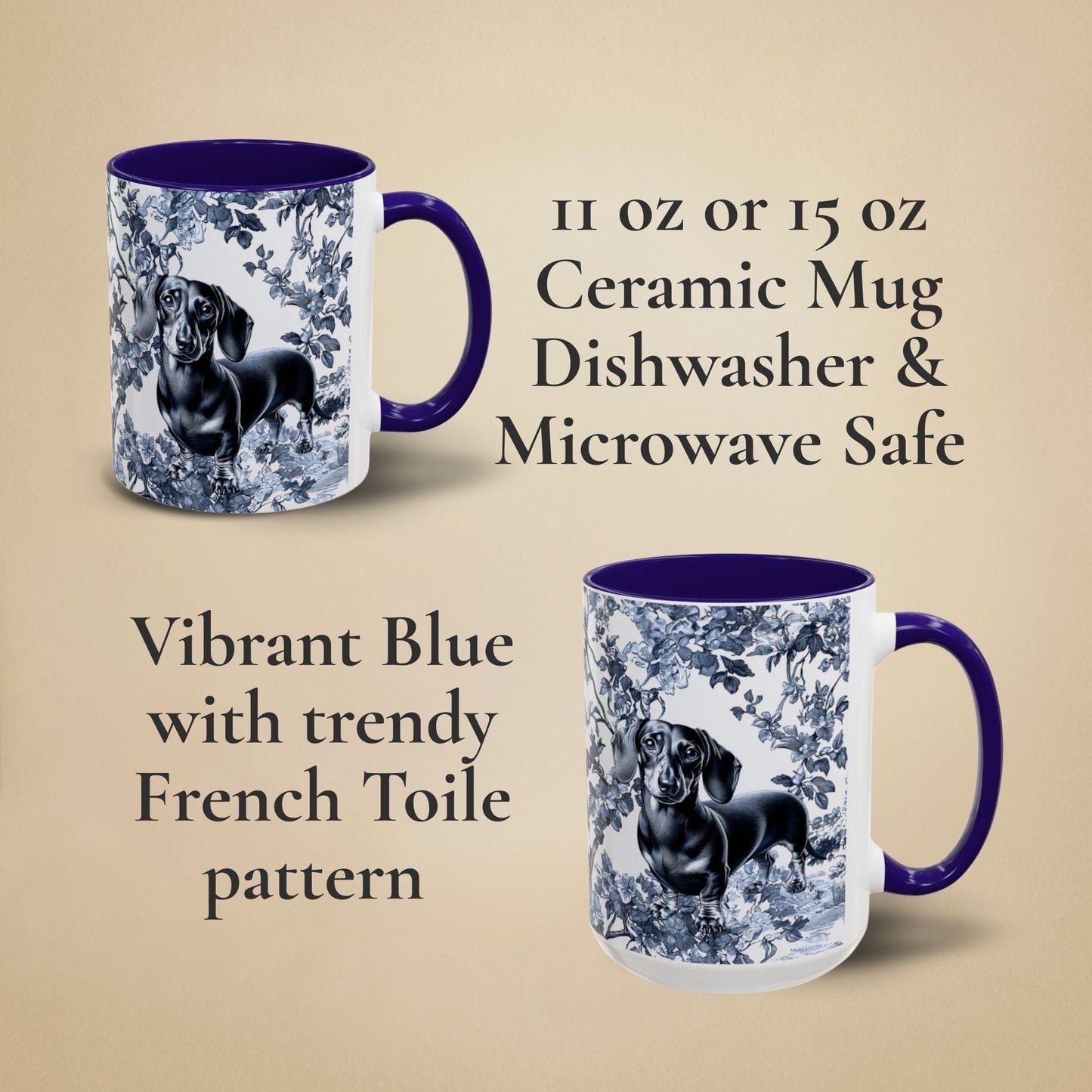 Dachshund Toile Mug