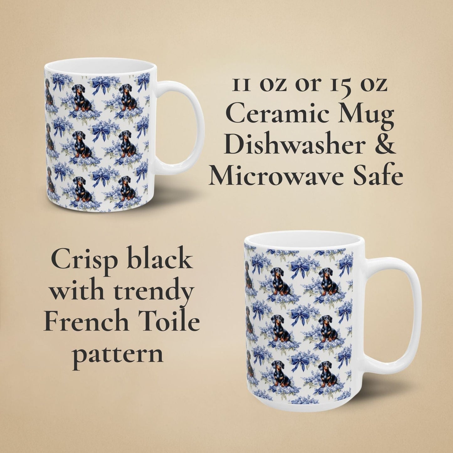 Dachshund Toile Mug