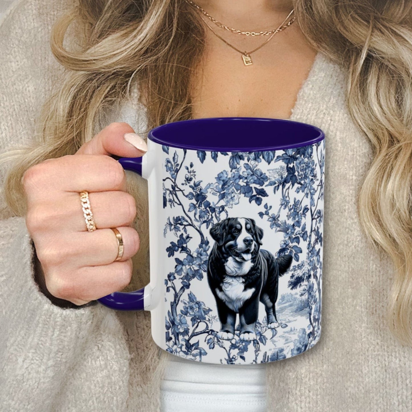 Bernese Mountain Dog Toile Mug
