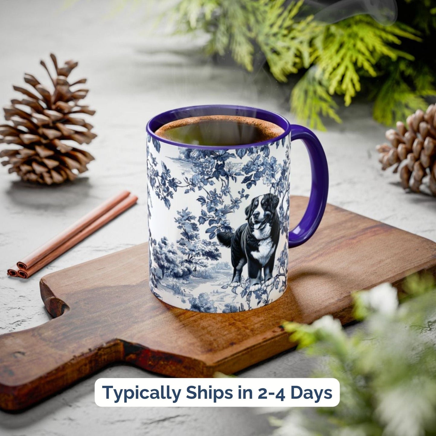 Bernese Mountain Dog Toile Mug