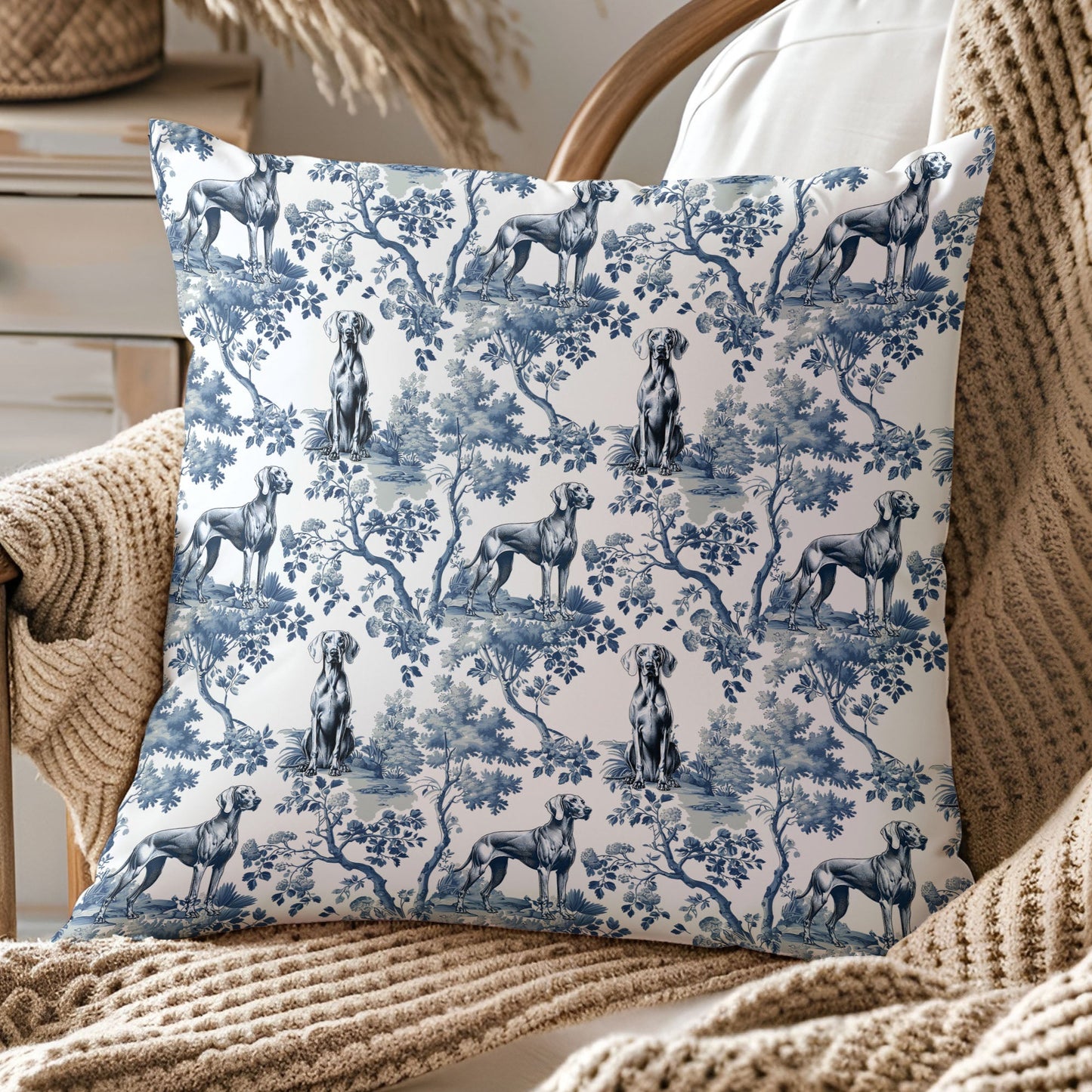 Weimaraner Pillow Cover - Toile