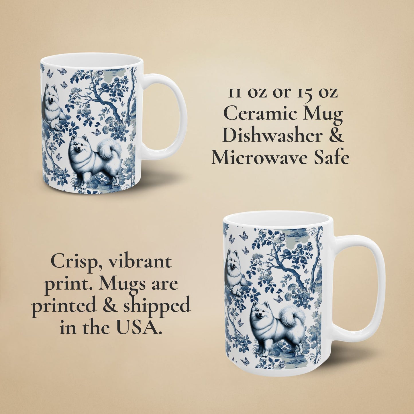 American Eskimo Mug - Toile