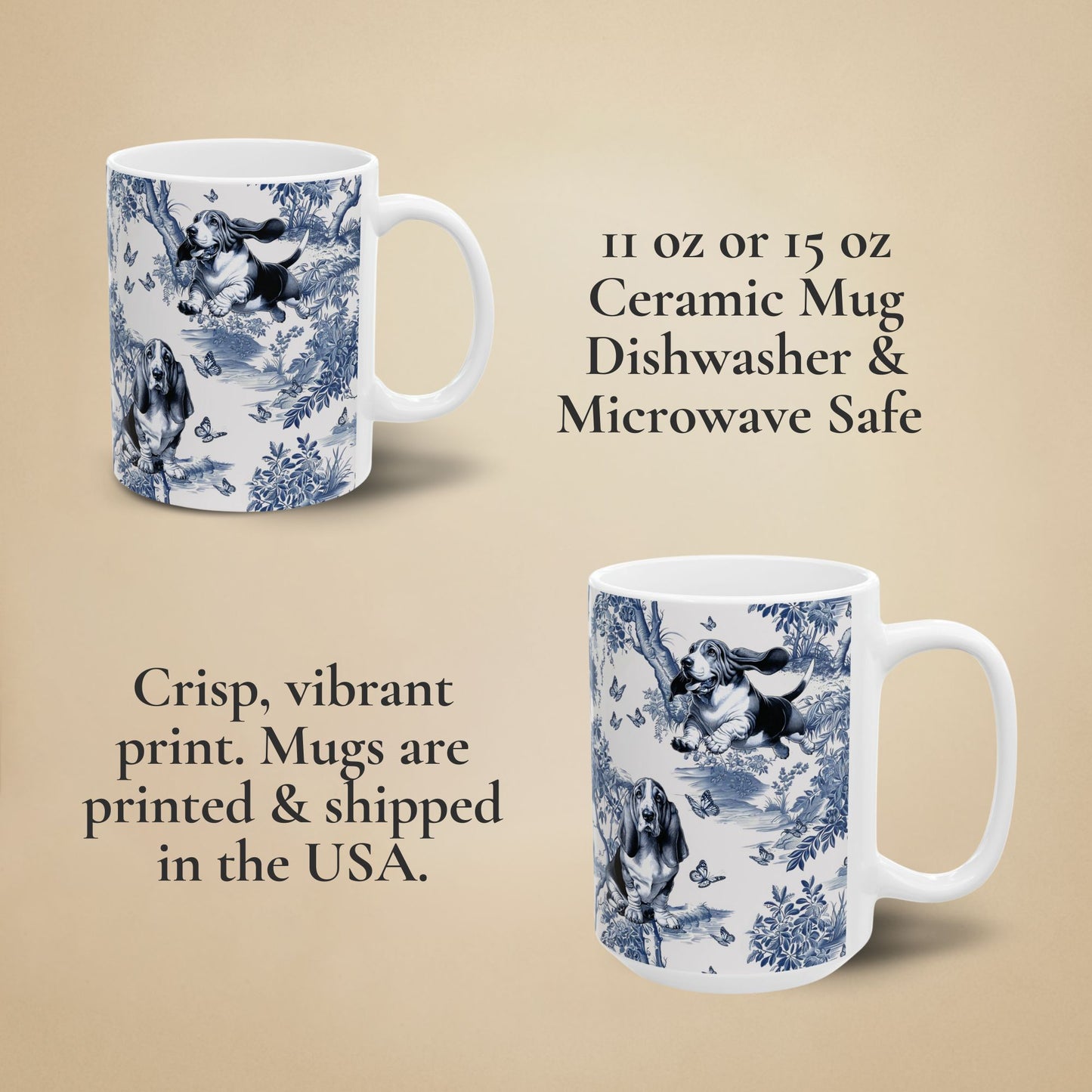 Basset Hound Mug - Toile