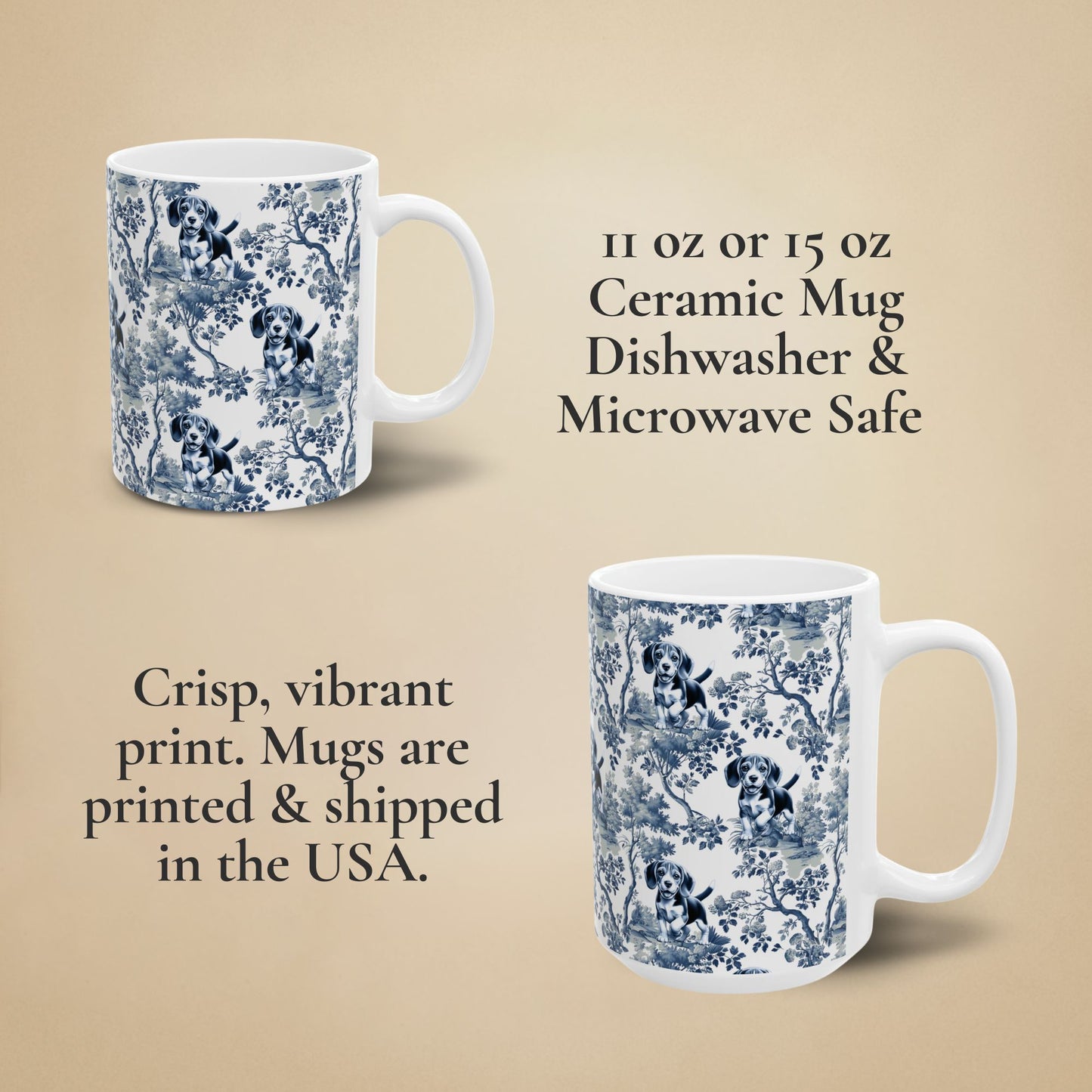 Beagle Mug - Toile