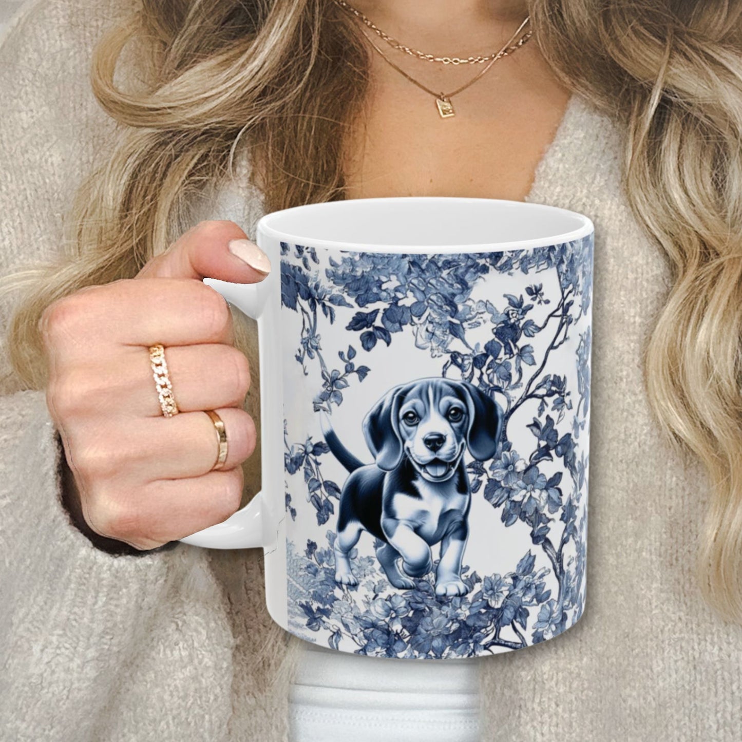 Beagle Toile Mug