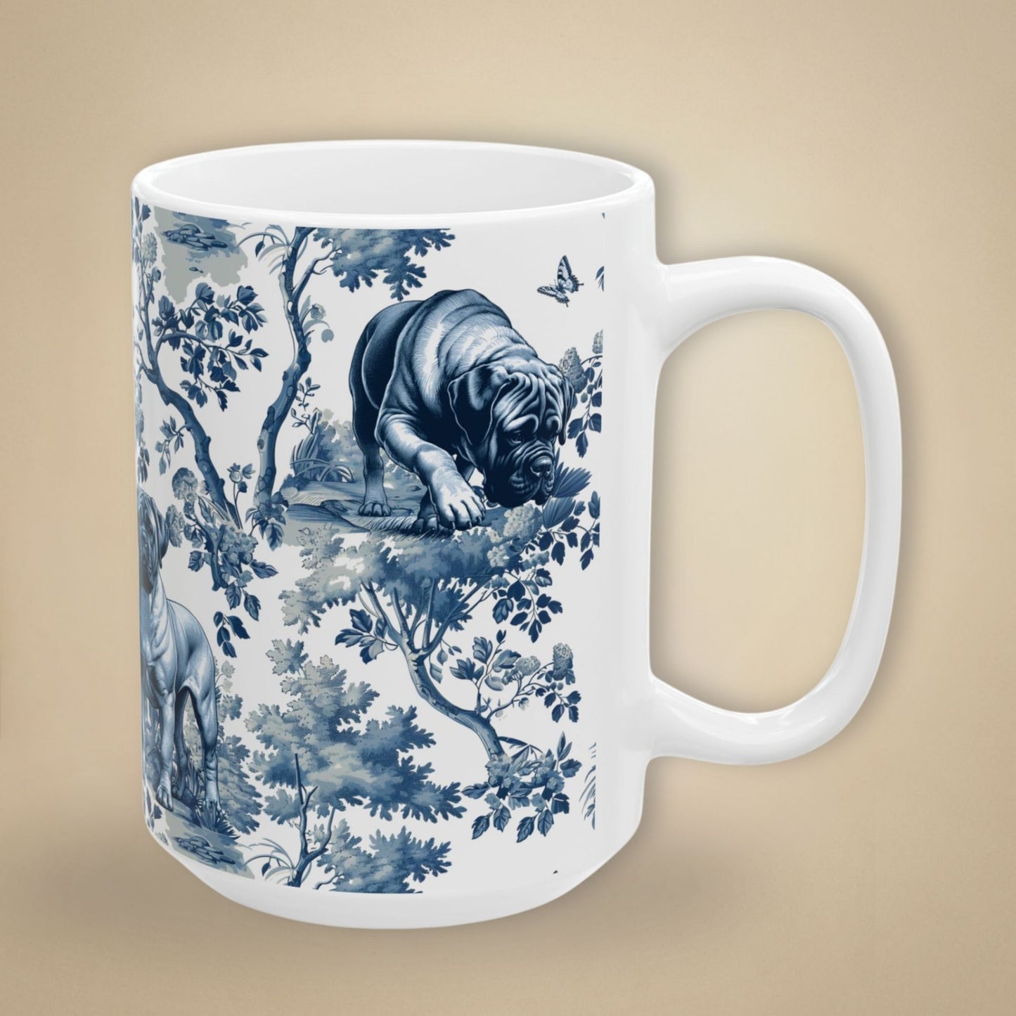 Bullmastiff Mug - Toile Pattern