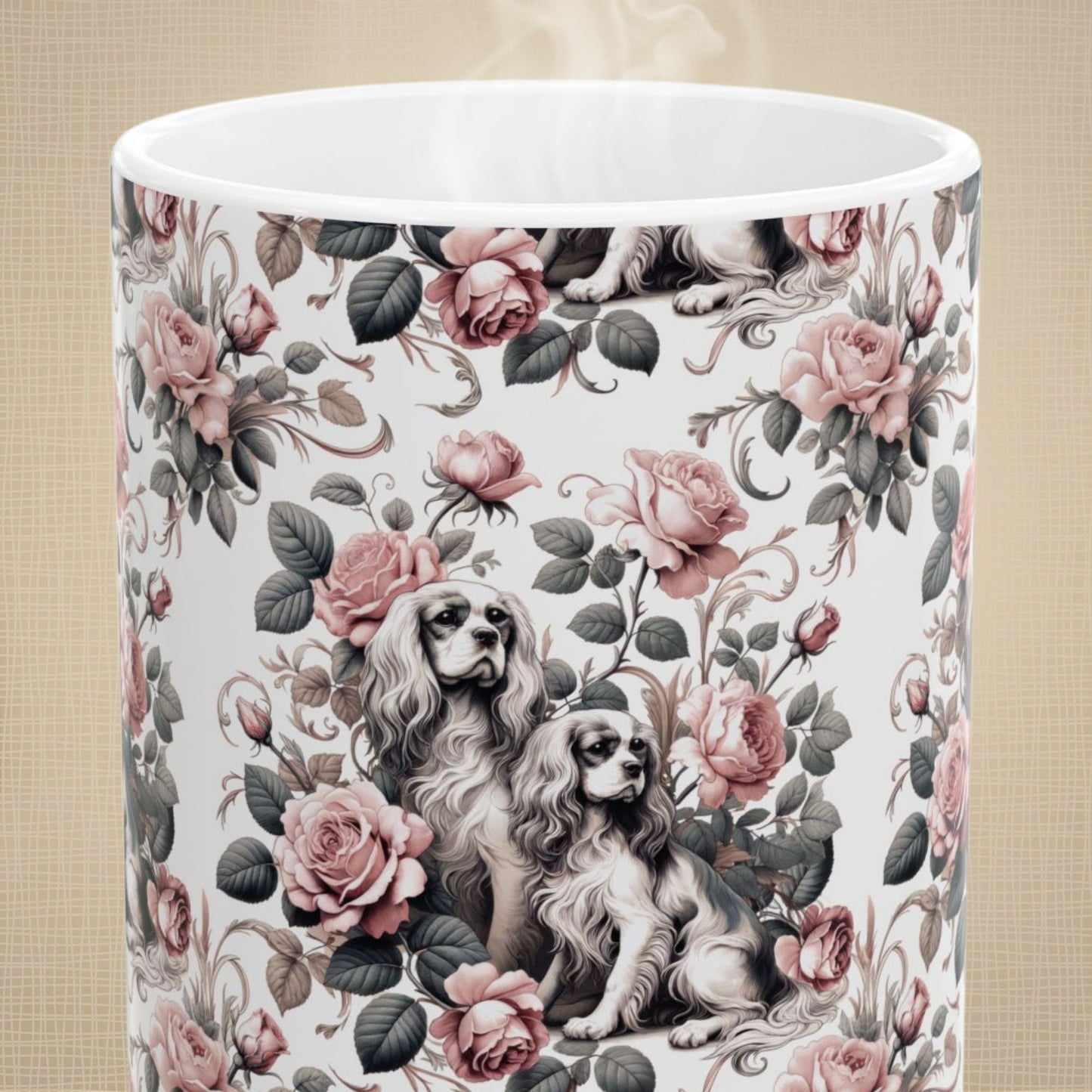 Cavalier King Charles Spaniel Mug - Floral