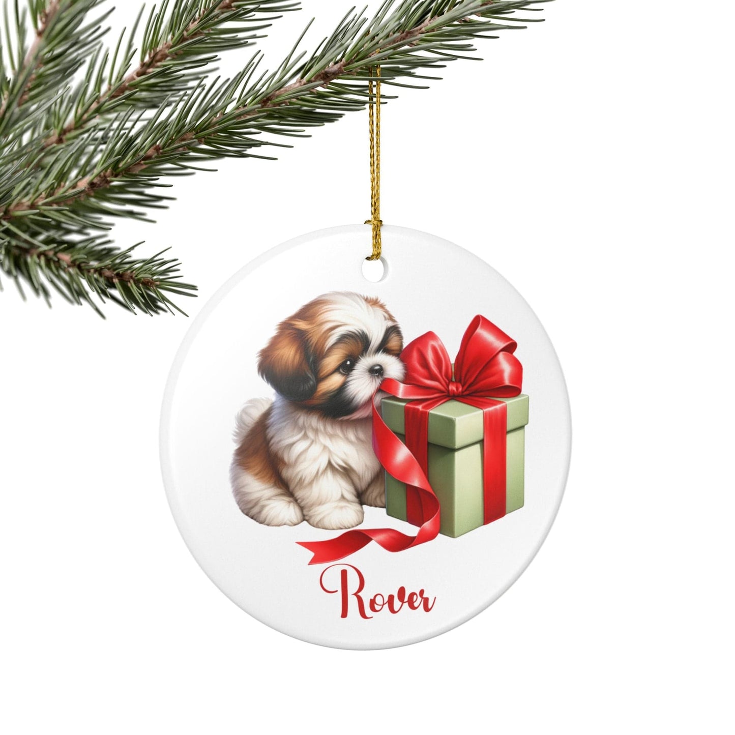 Shih Tzu Ornament with Custom Name