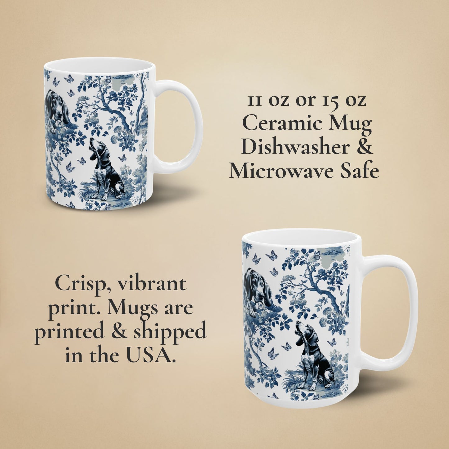 Coonhound Mug - Toile