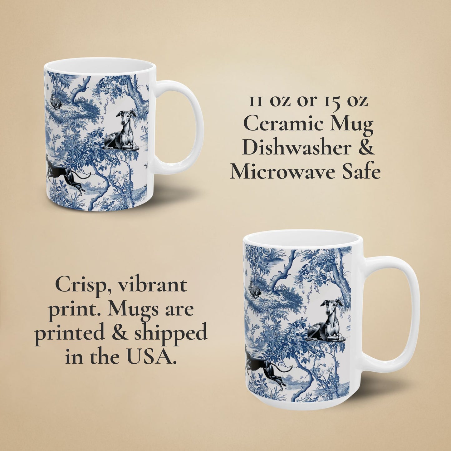Greyhound Mug - Toile