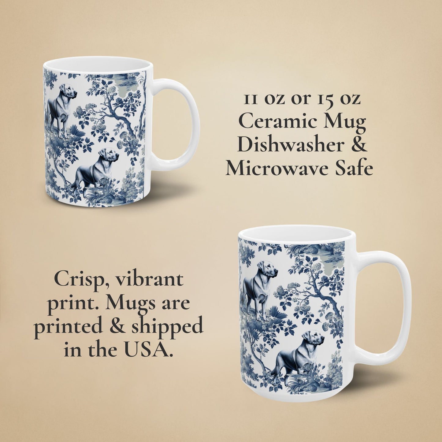 Labrador Retriever Mug - Lab Toile
