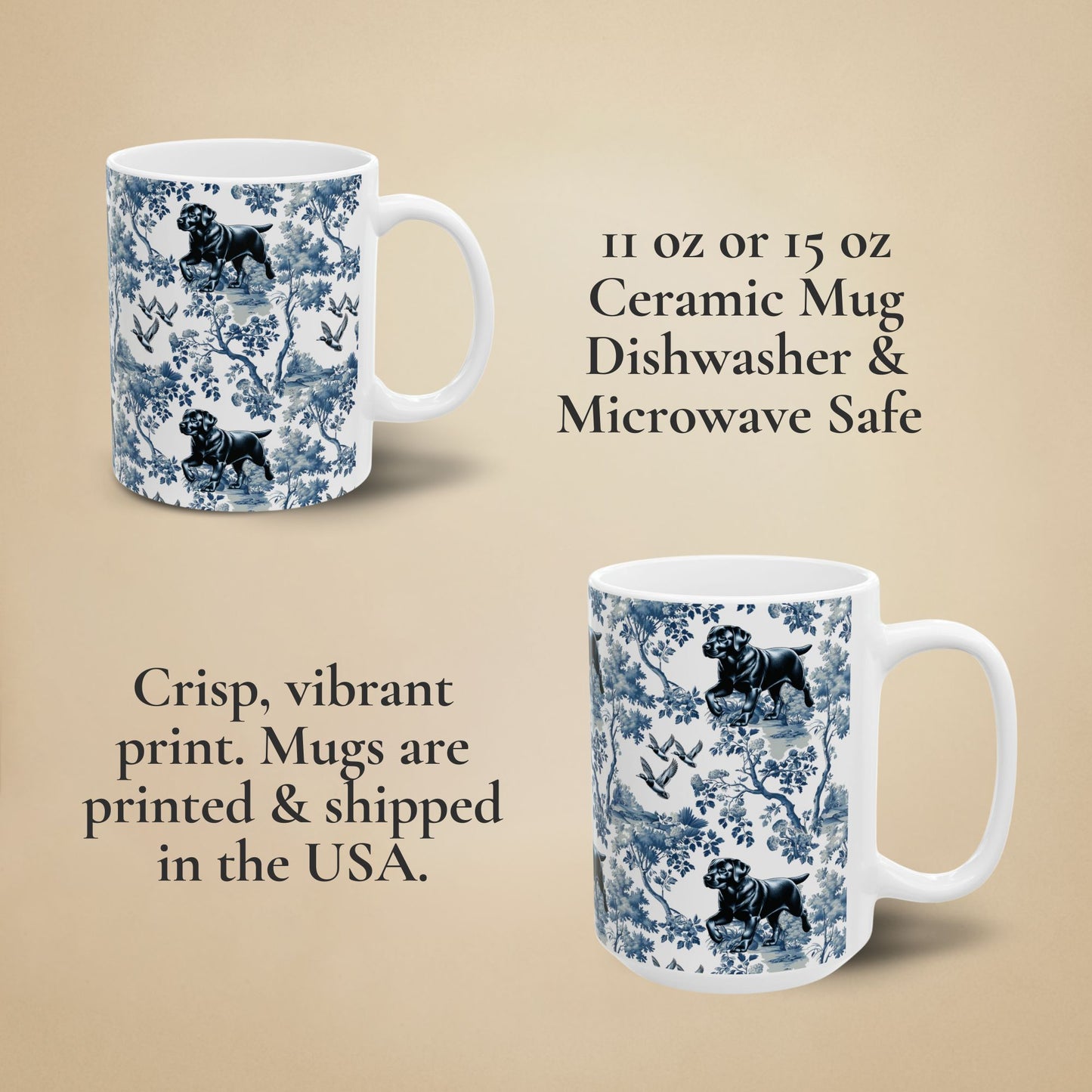 Labrador Retriever Mug - Lab Toile
