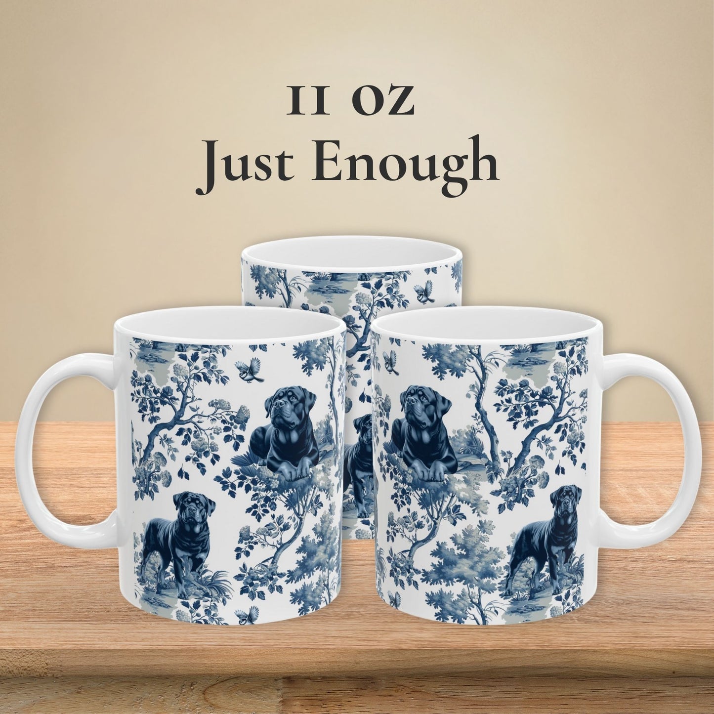 Rottweiler Mug - Winter Toile