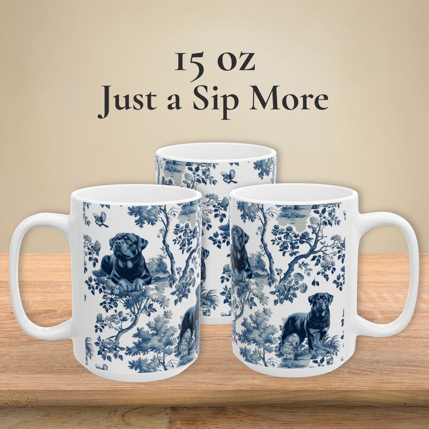 Rottweiler Mug - Winter Toile