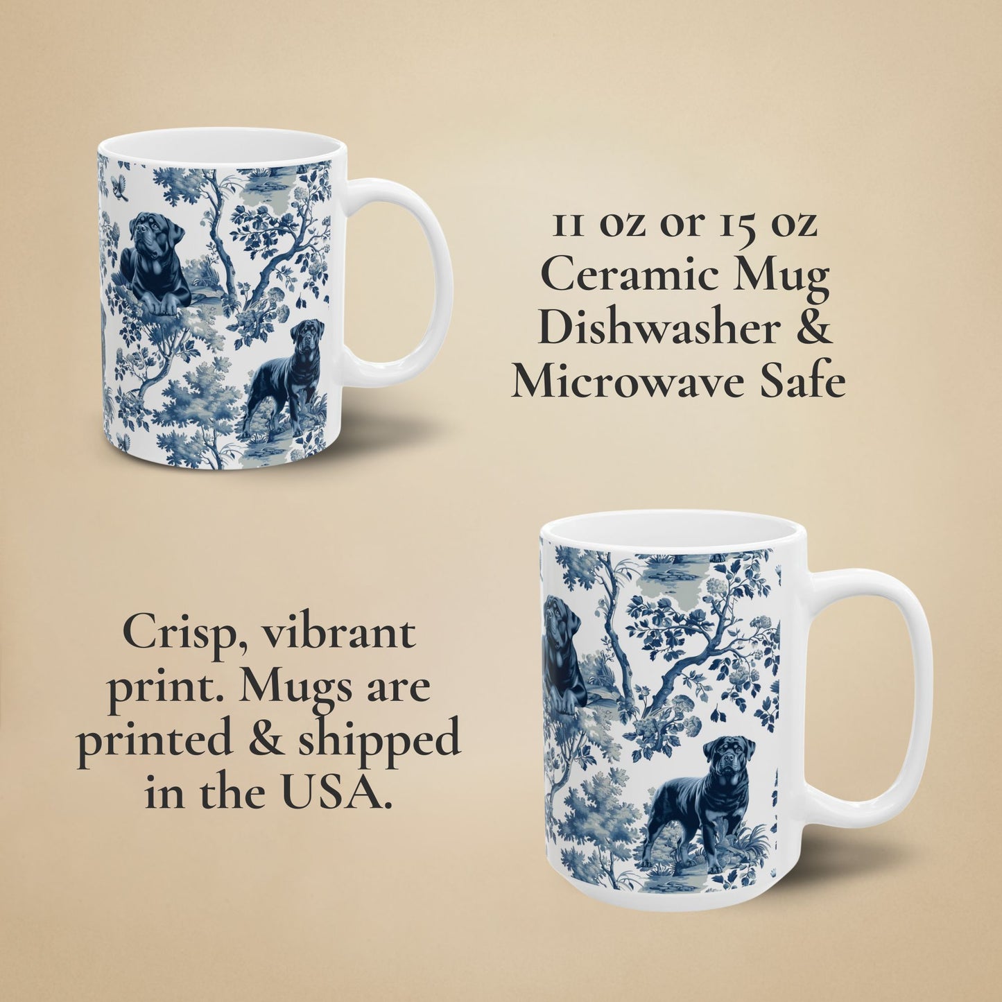 Rottweiler Mug - Winter Toile