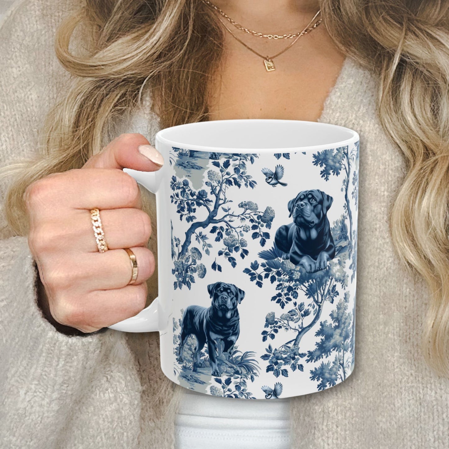 Rottweiler Mug - Winter Toile