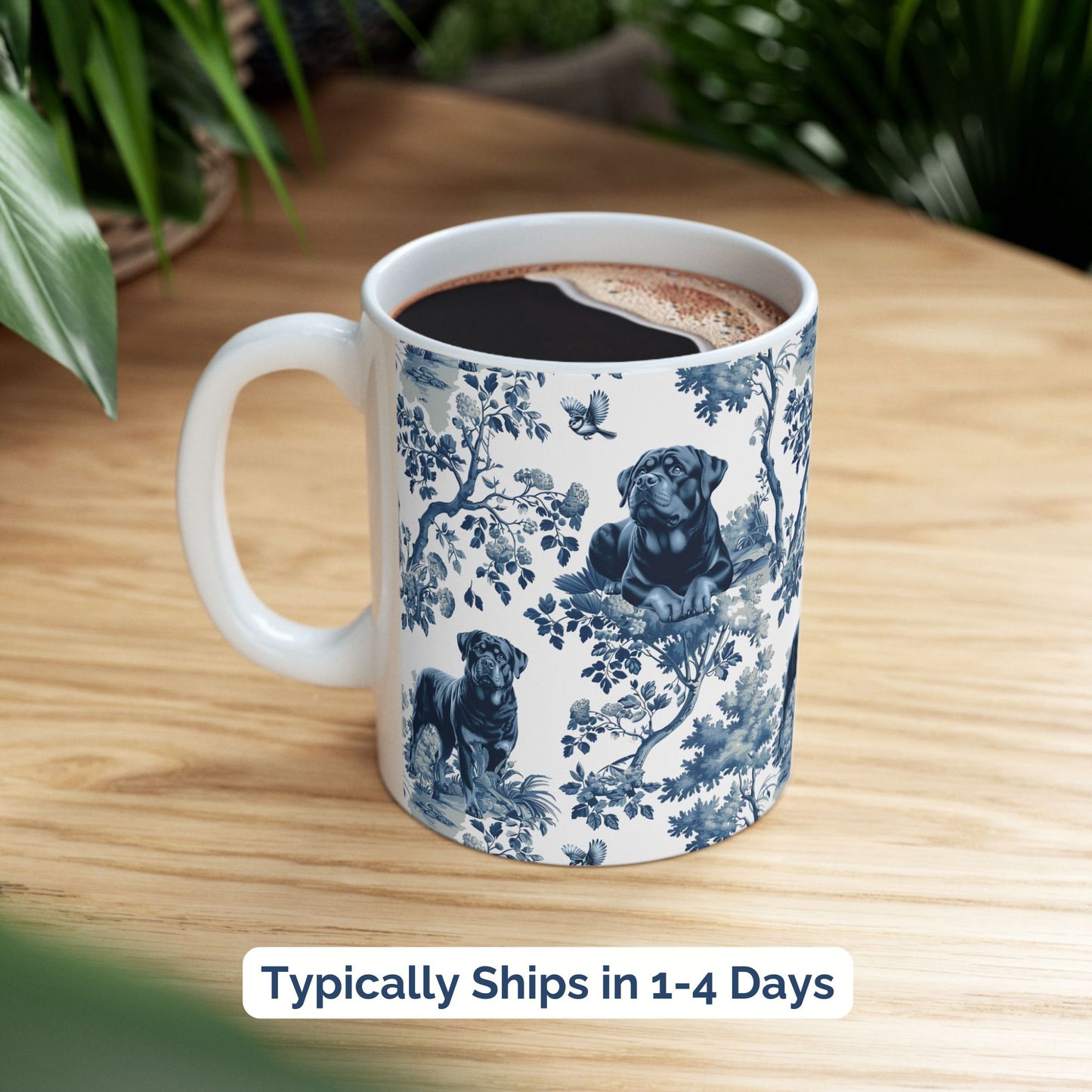 Rottweiler Mug - Winter Toile