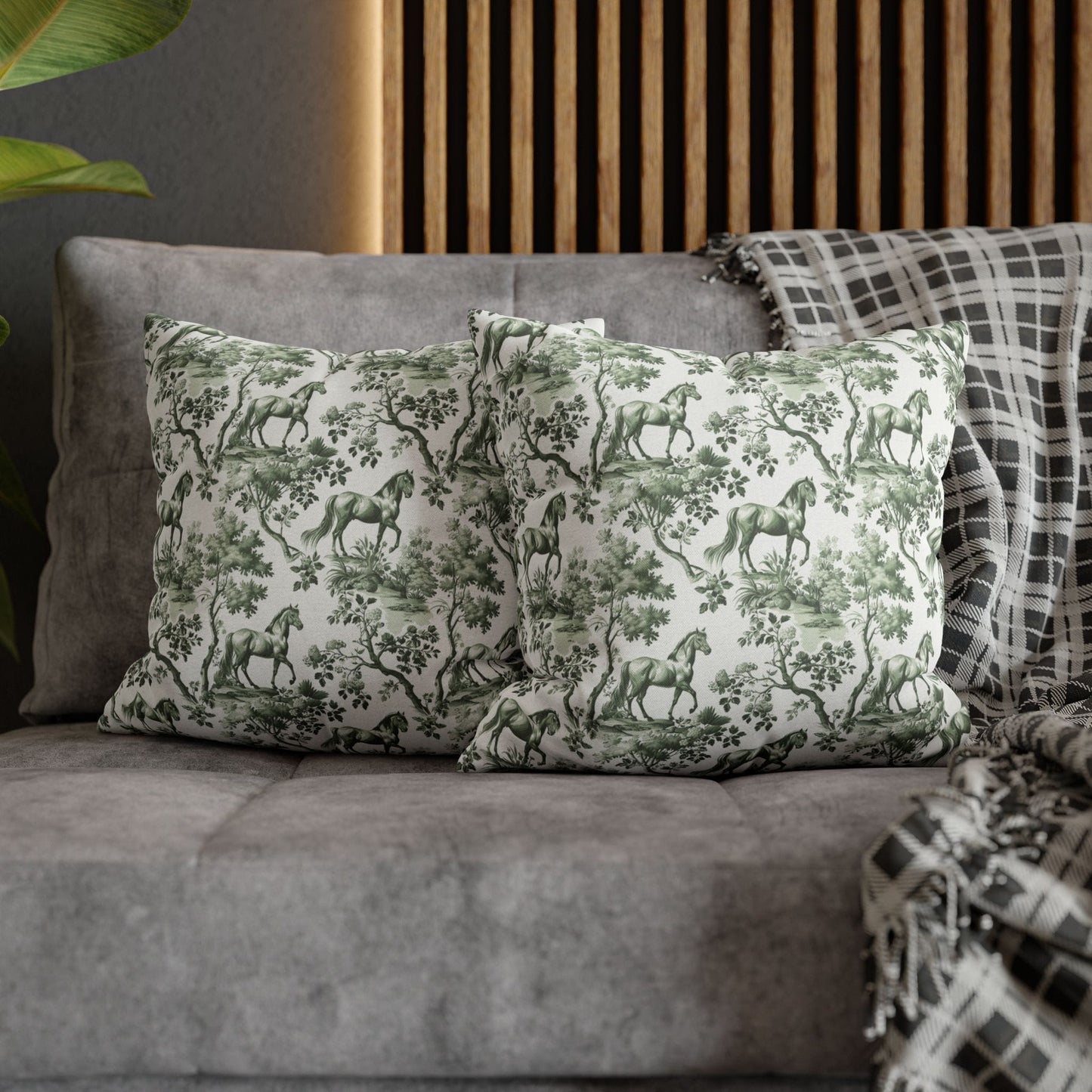 Horse Pillow Cover - Equestrian Toile