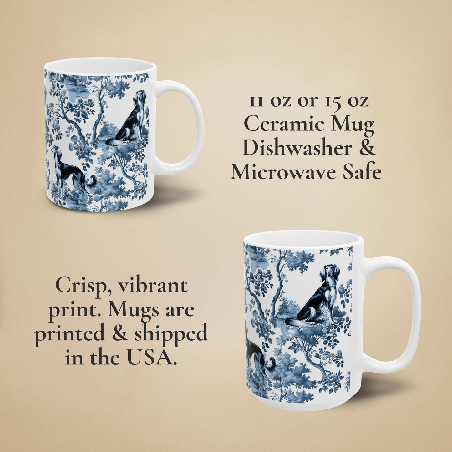 Saluki Mug - Toile