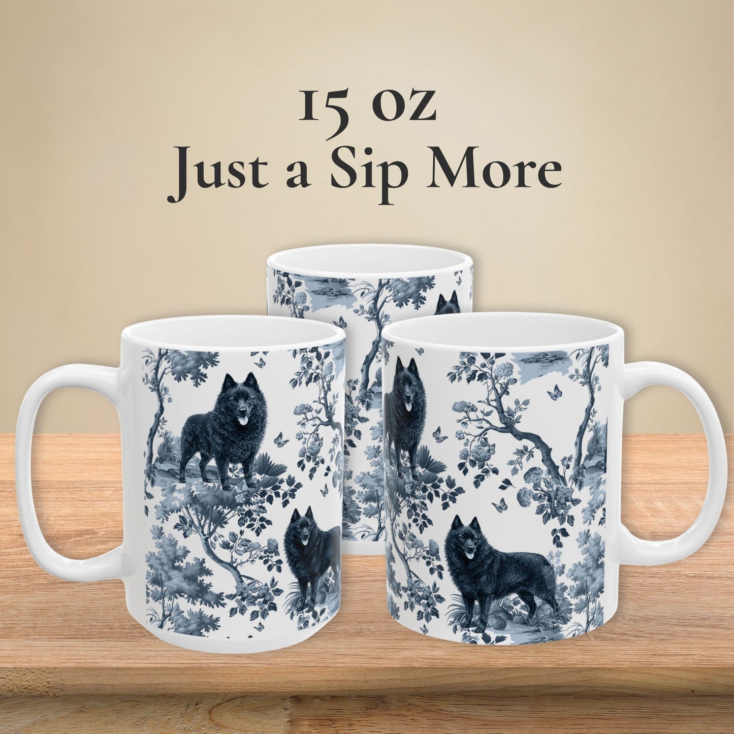 Schipperke Mug - Toile Pattern