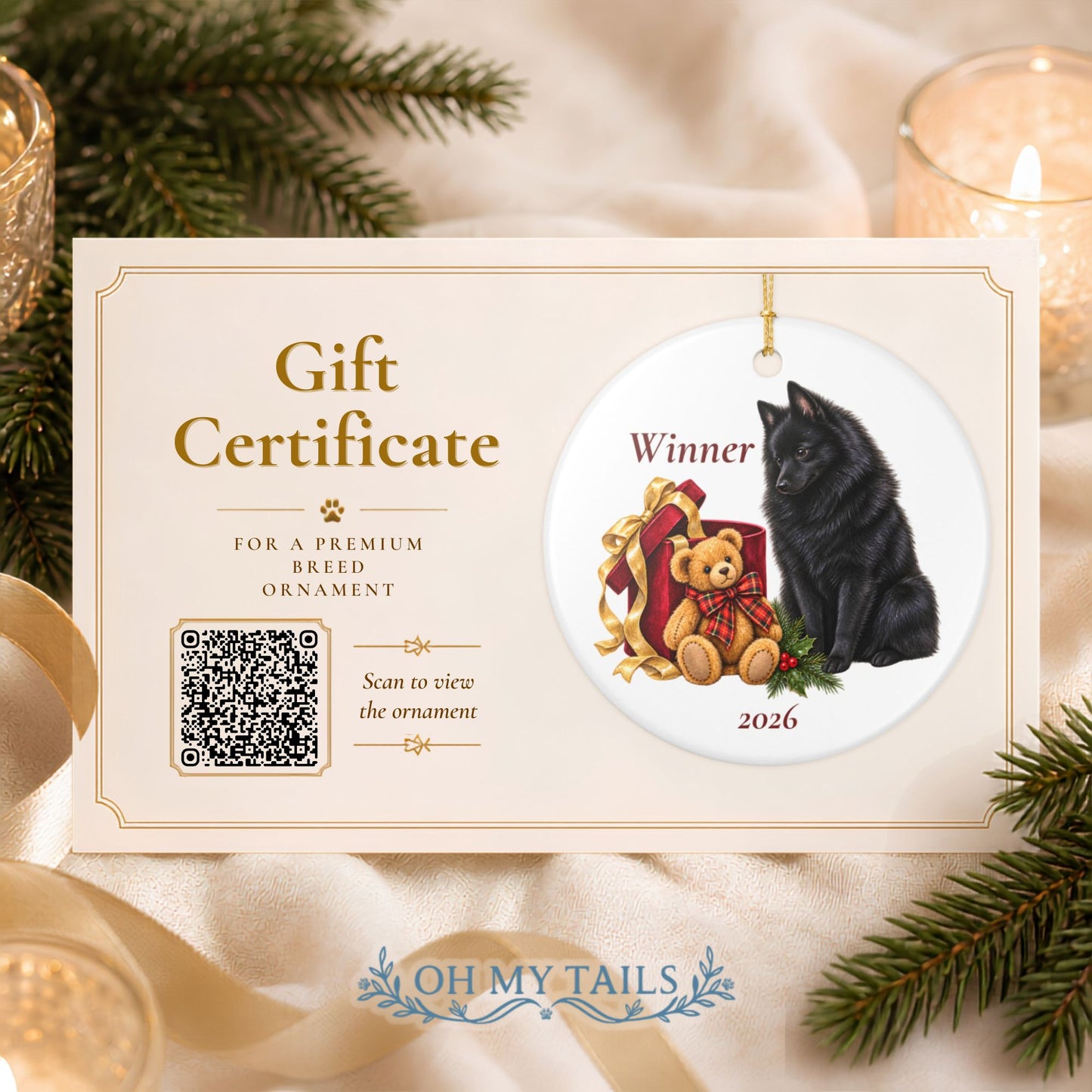 Schipperke Ornament Digital Gift Card