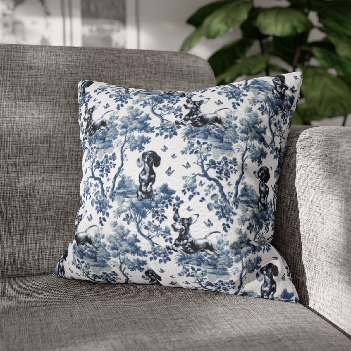 Dachshund Pillow Cover - Toile