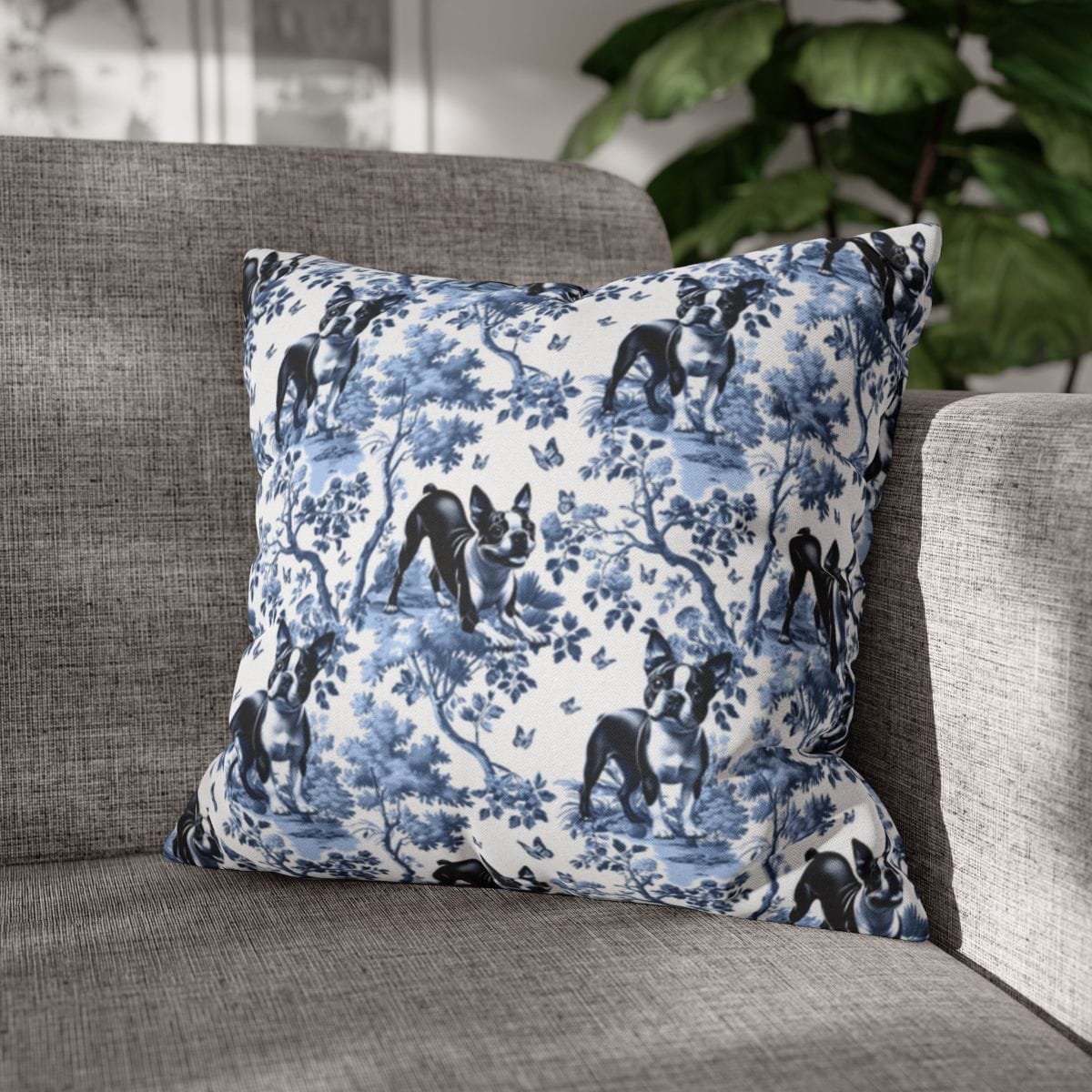 Boston Terrier Pillow Cover - Toile